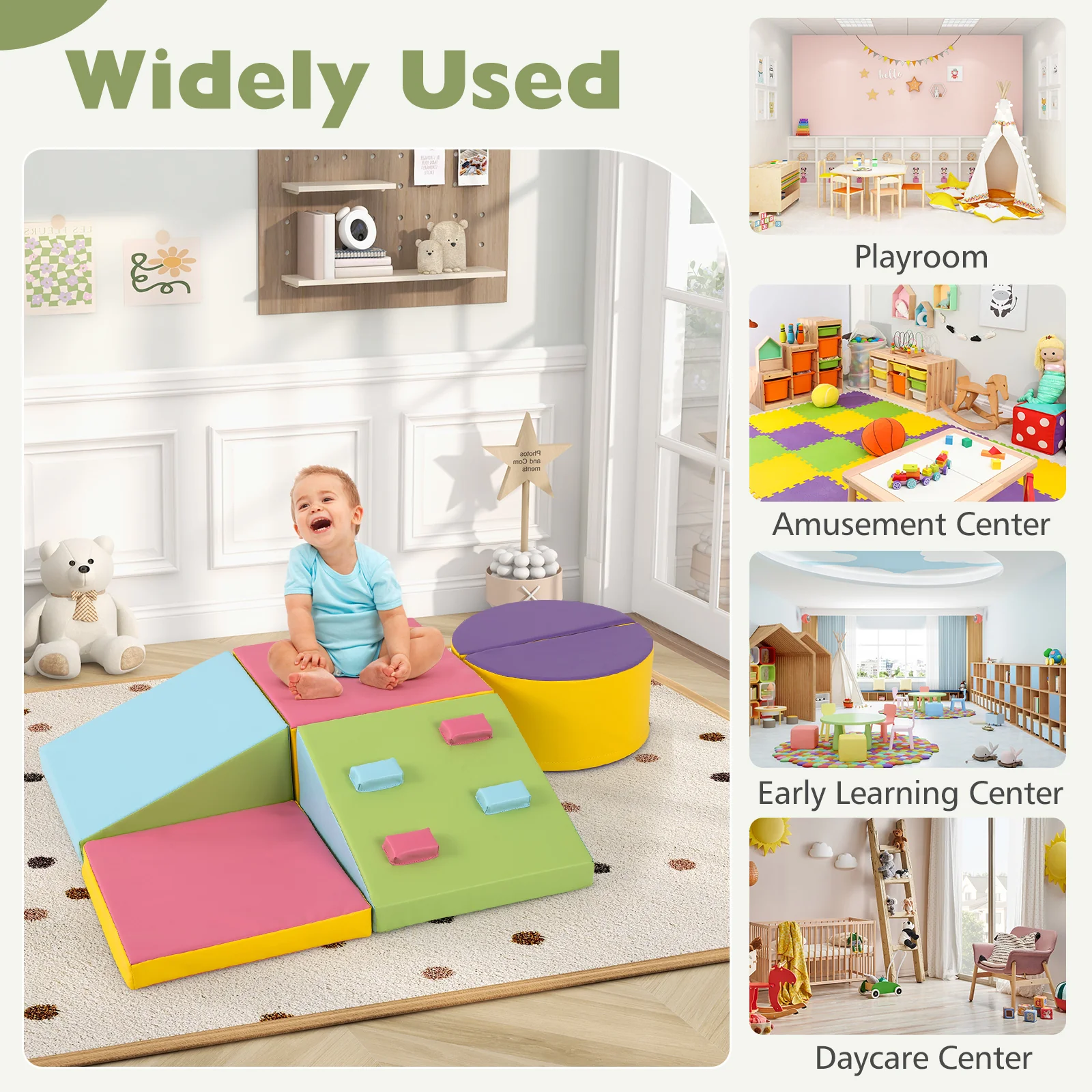 6-Piece Foam Climbing Blocks, Lightweight Soft Climbing Indoor Set with Hook and Loop Fasteners - Image 7