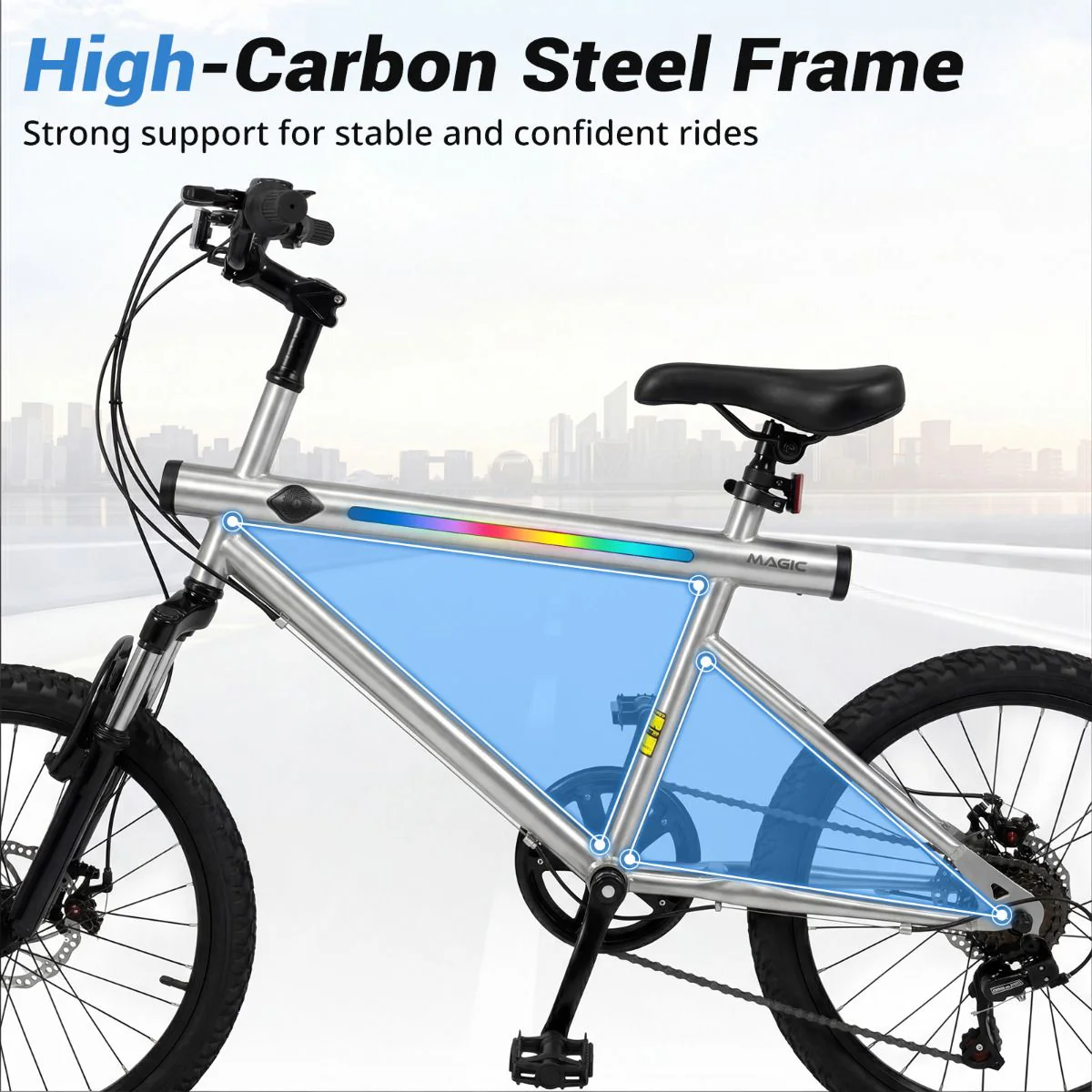 6-Speed Commuter Bicycle with Stereo Speakers and 2 Disc Brakes - Image 4