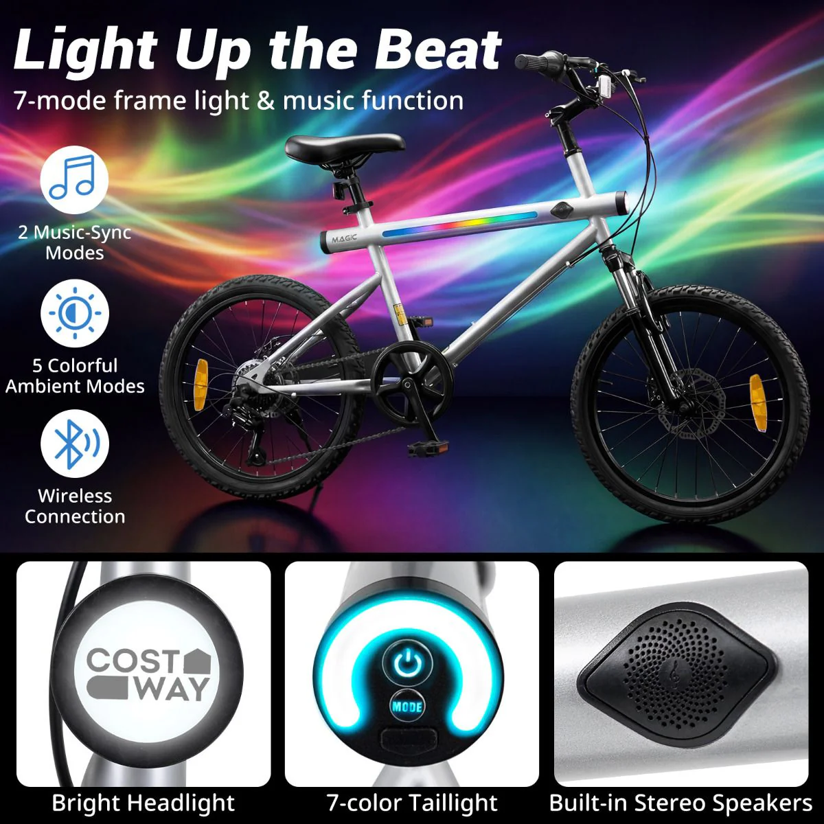 6-Speed Commuter Bicycle with Stereo Speakers and 2 Disc Brakes - Image 5