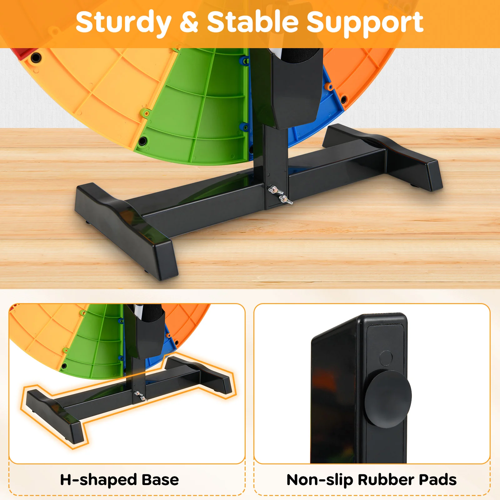 60cm Tabletop Prize Wheel Heavy Duty Spinning Wheel with Stand - Image 6