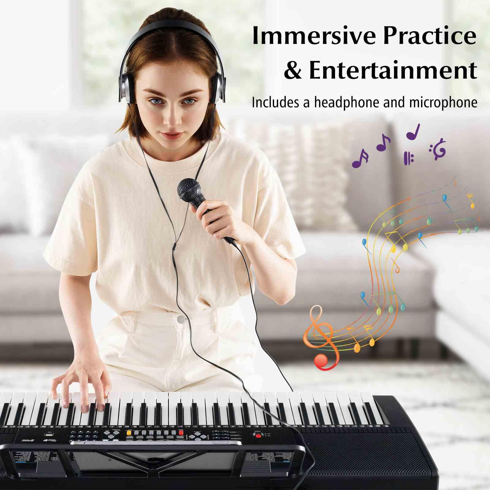 61-Key Portable Electronic Keyboard Piano with Stand and Stool - Image 5