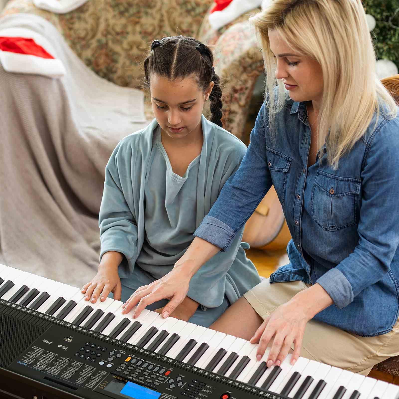 61-Key Portable Electronic Keyboard Piano with Stand and Stool - Image 8