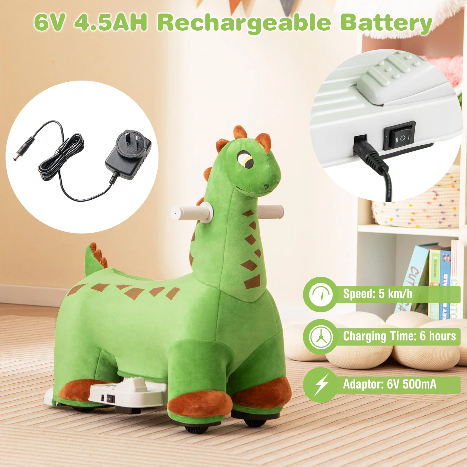 6V Dinosaur Ride on Toy for Kids - Image 7