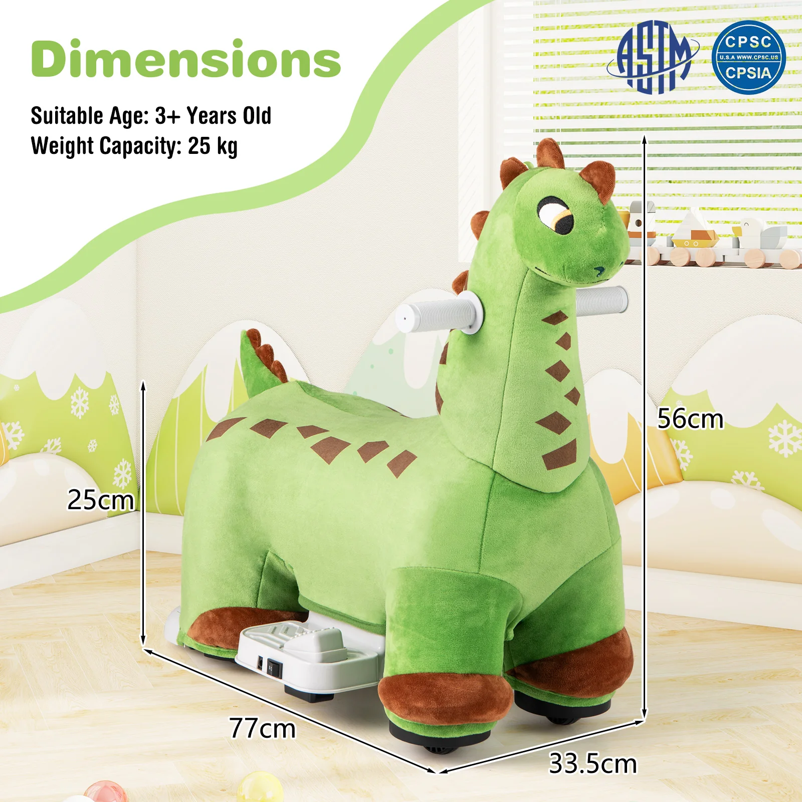 6V Dinosaur Ride on Toy for Kids - Image 9