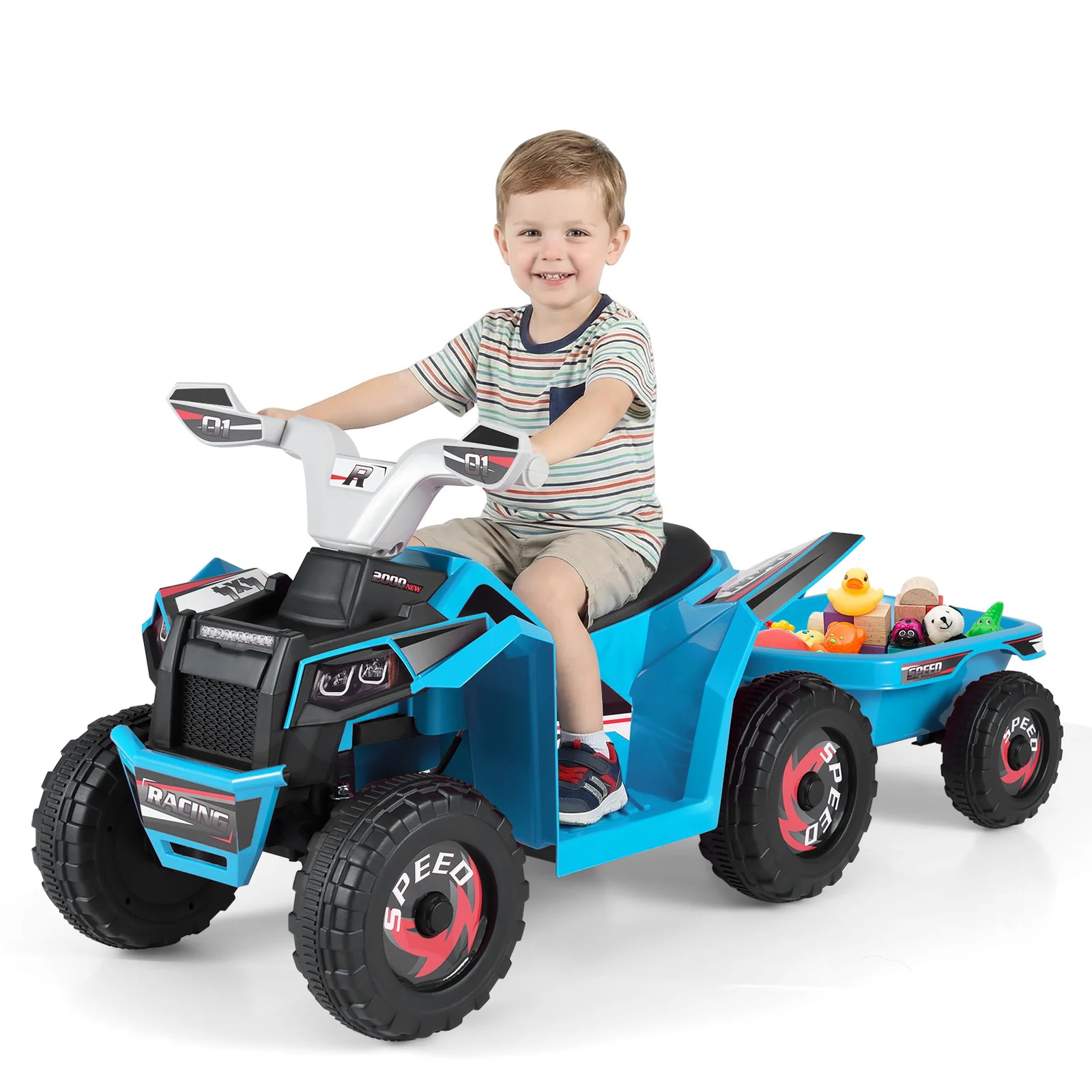6V Kids Electric ATV Car with Removable Back Trailer - Image 10