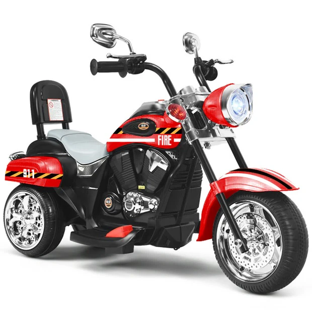 6V Kids Motorcycle 3-Wheel with Headlight and Horn White - Image 11