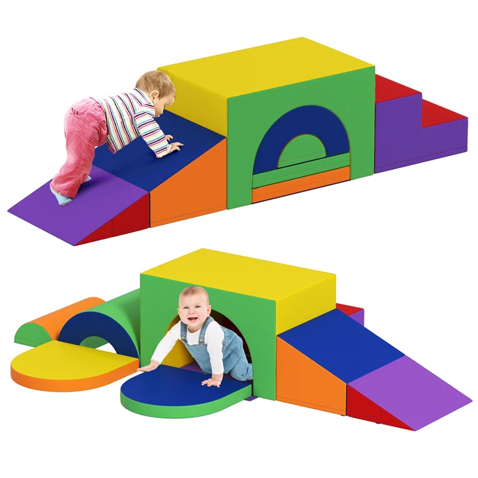 7-Piece Foam Climbing Blocks Soft PU Leather Play Gym - Image 10