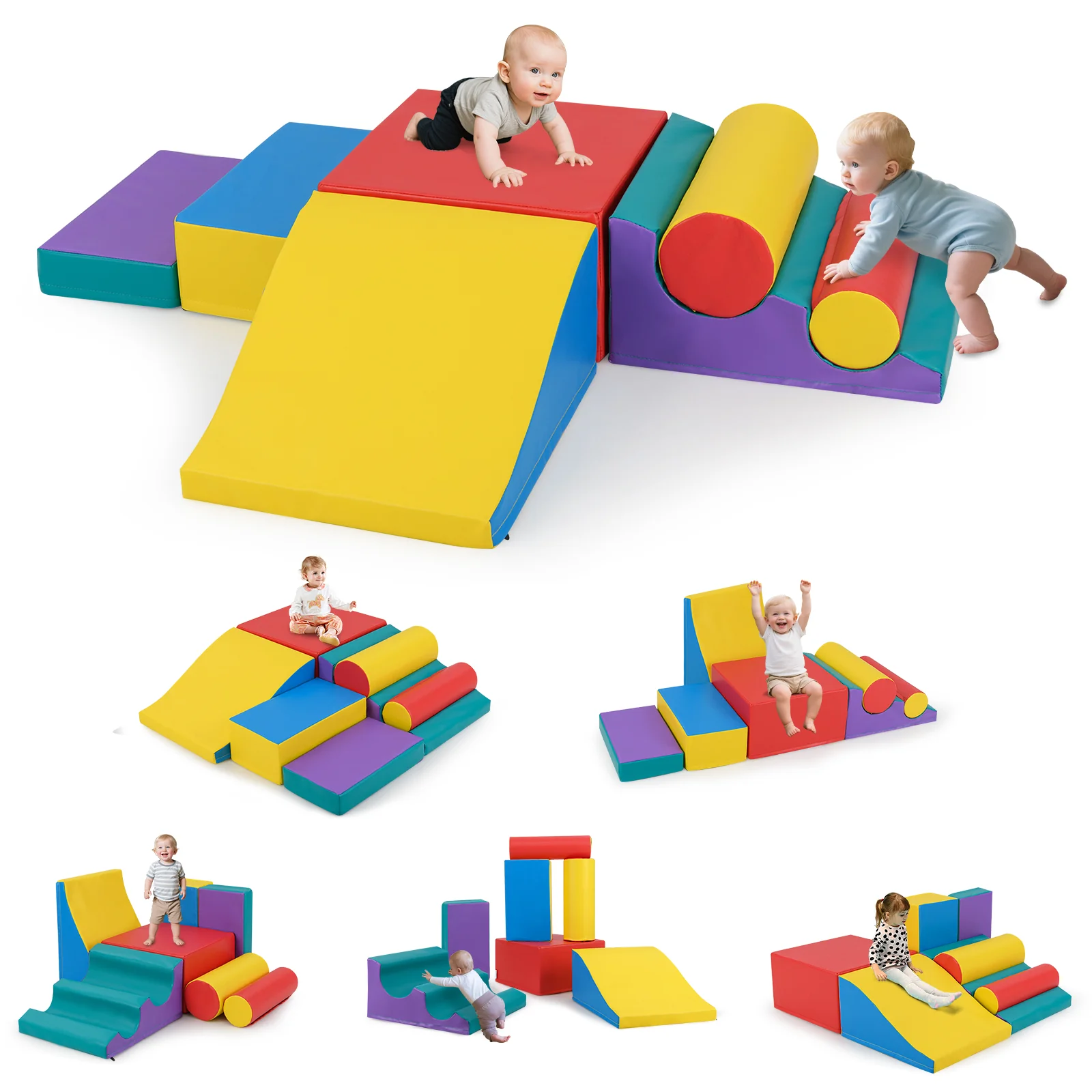 7 Pcs Foam Building Blocks Set for Kids, Creative Learning Toy Set for Toddlers - Image 12