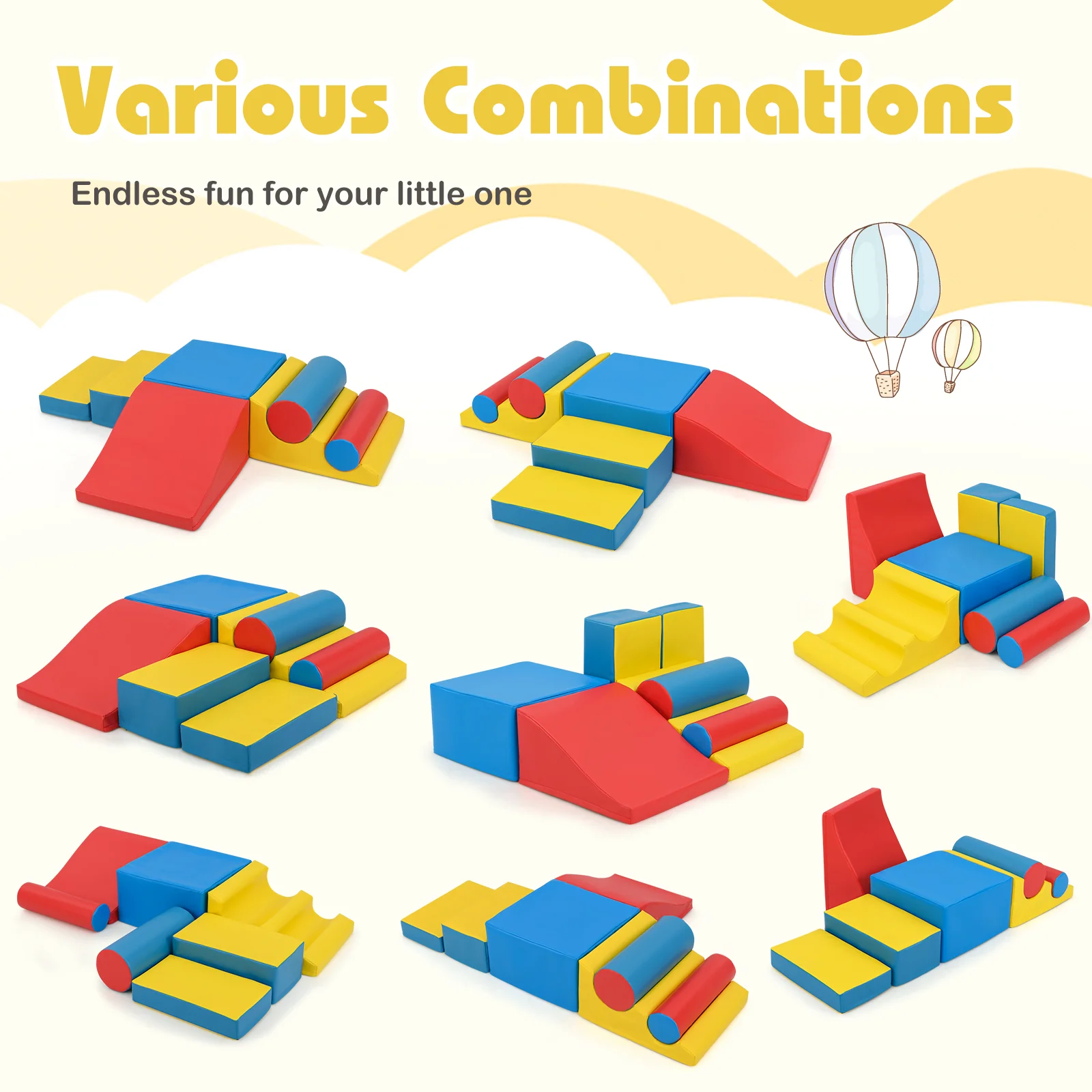 7 Pcs Foam Building Blocks Set for Kids, Creative Learning Toy Set for Toddlers - Image 4