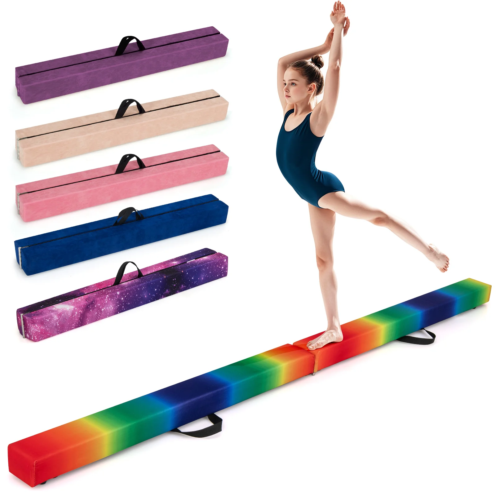8 FT Folding Balance Beam, Extra Firm Floor Gymnastics Equipment for Professional Home Training - Image 10