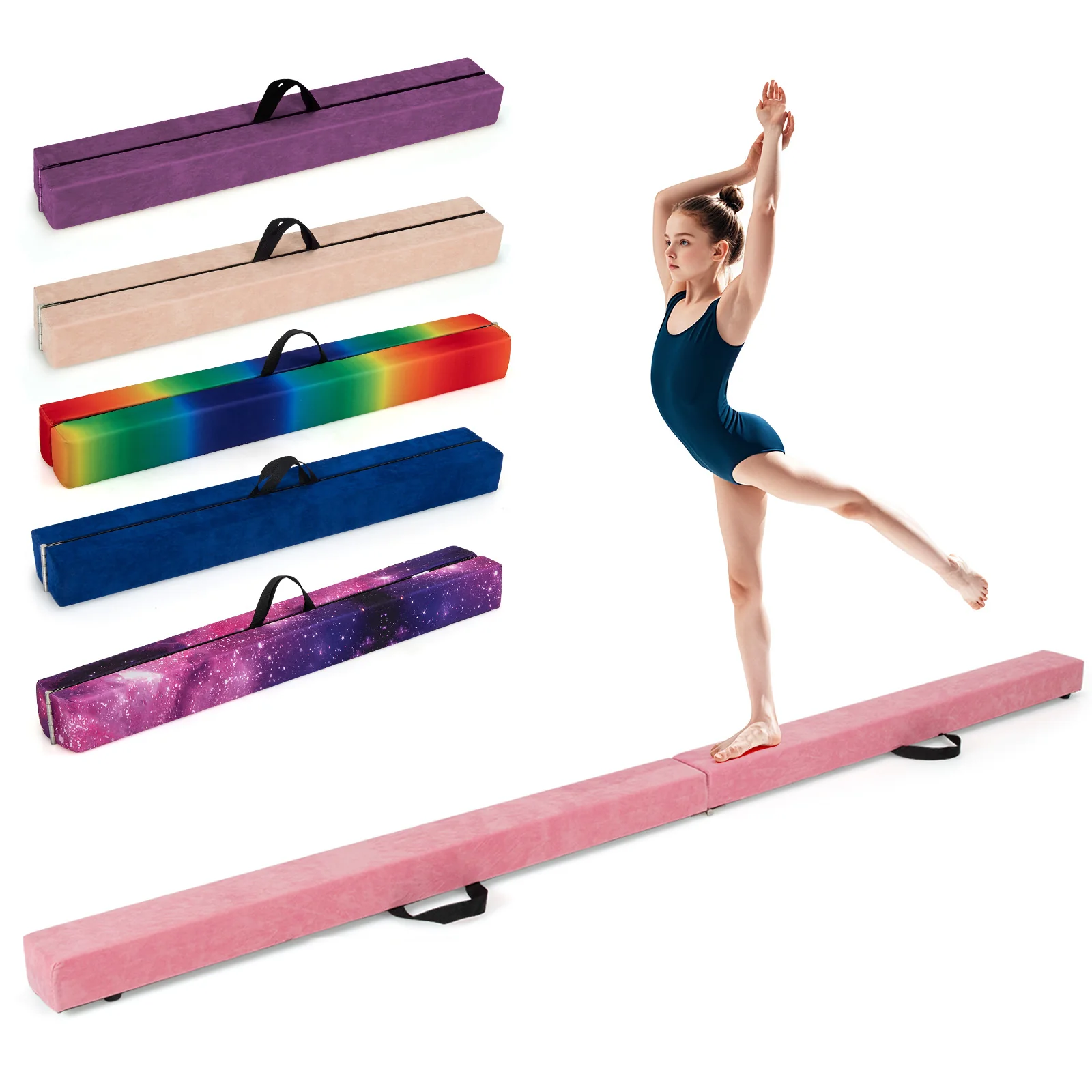8 FT Folding Balance Beam, Extra Firm Floor Gymnastics Equipment for Professional Home Training - Image 11