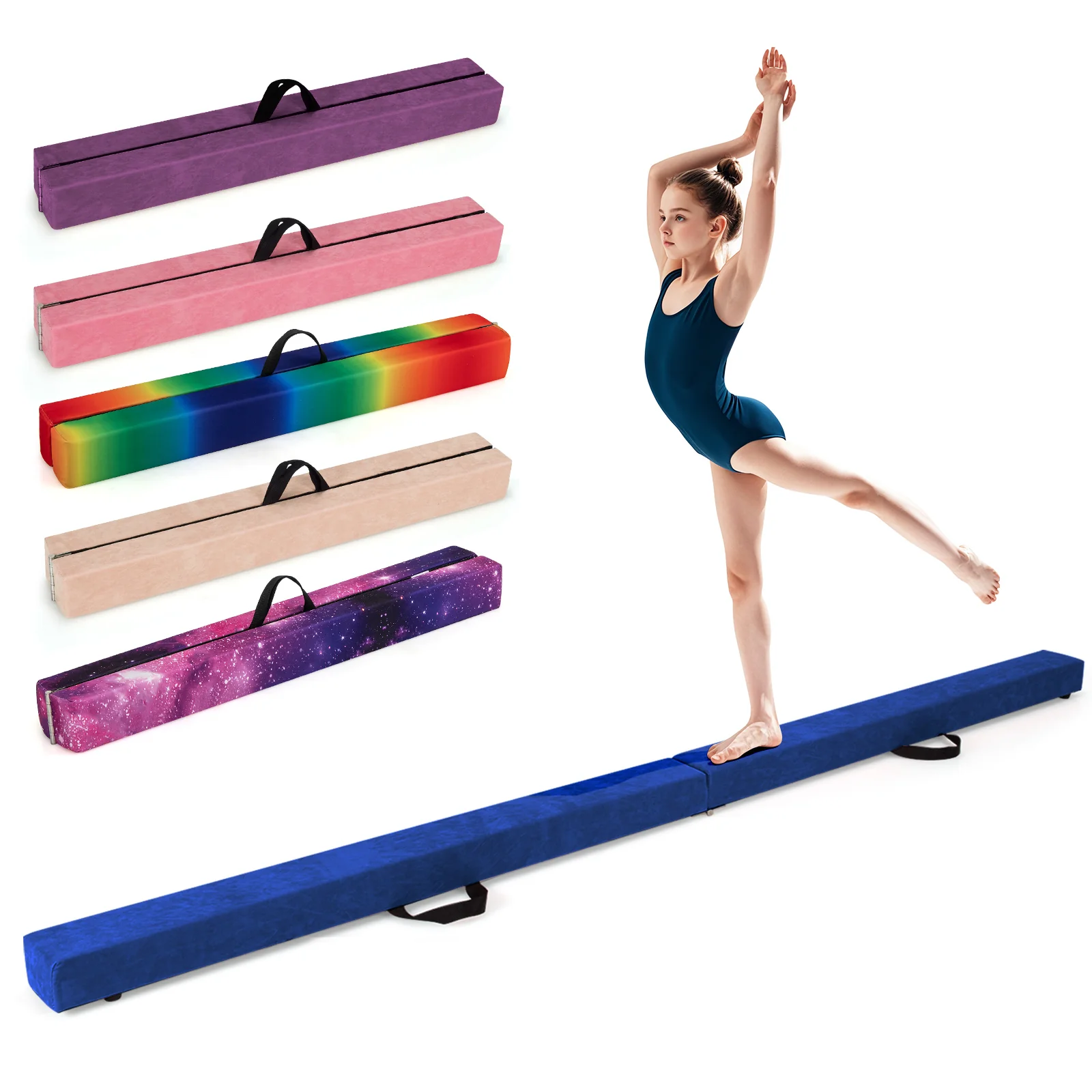 8 FT Folding Balance Beam, Extra Firm Floor Gymnastics Equipment for Professional Home Training - Image 12