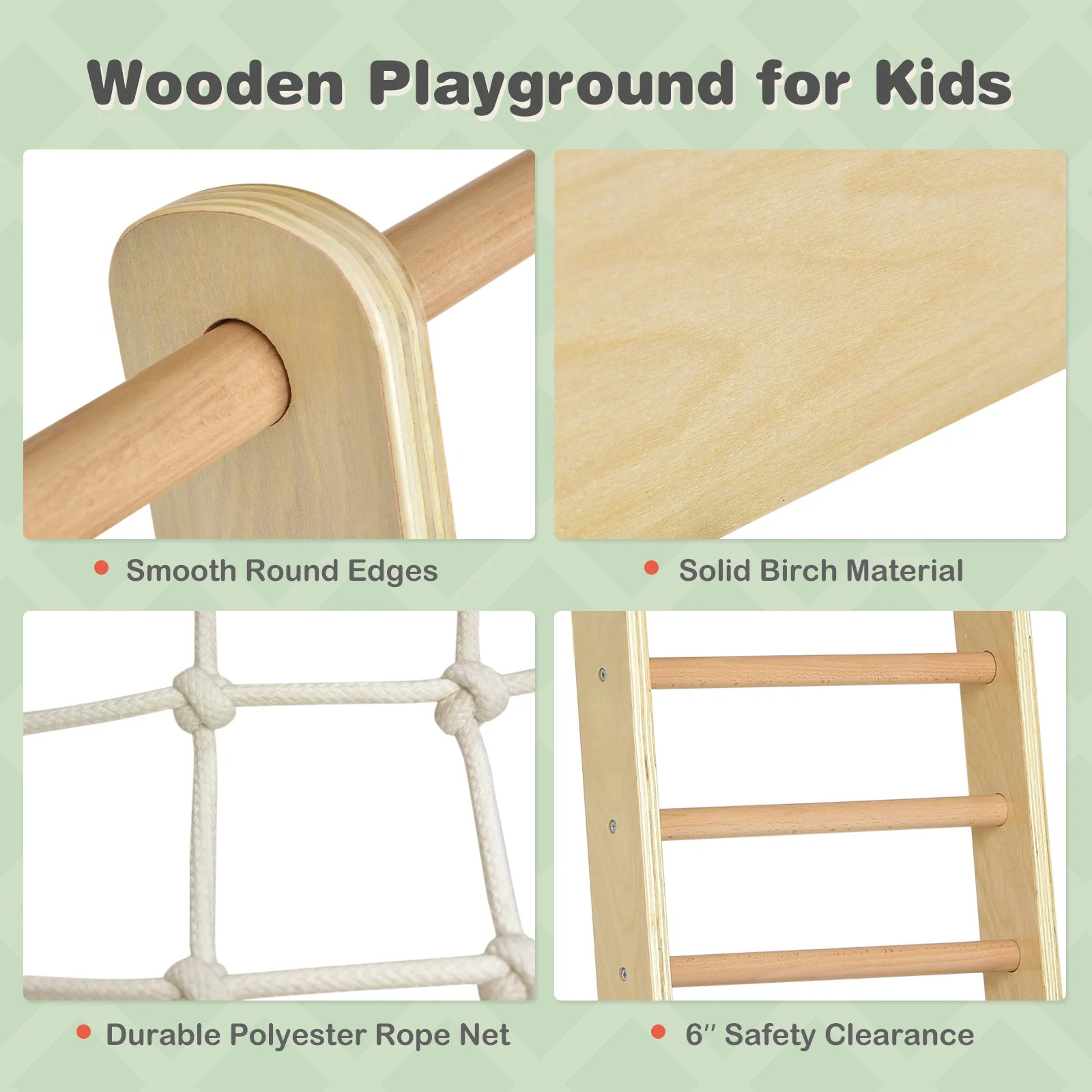 8 in 1 Climbing Toy Set for Toddlers, Wooden Climber Playset - Image 5
