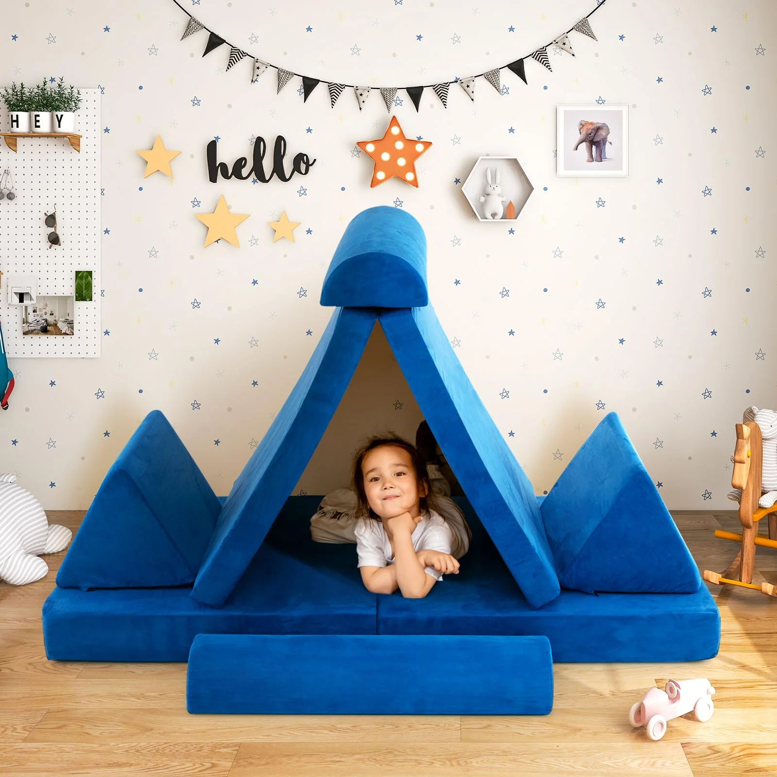 8-Piece Kids Play Couch Sofa, Modular Convertible Foam Folding Floor Sofa - Image 3