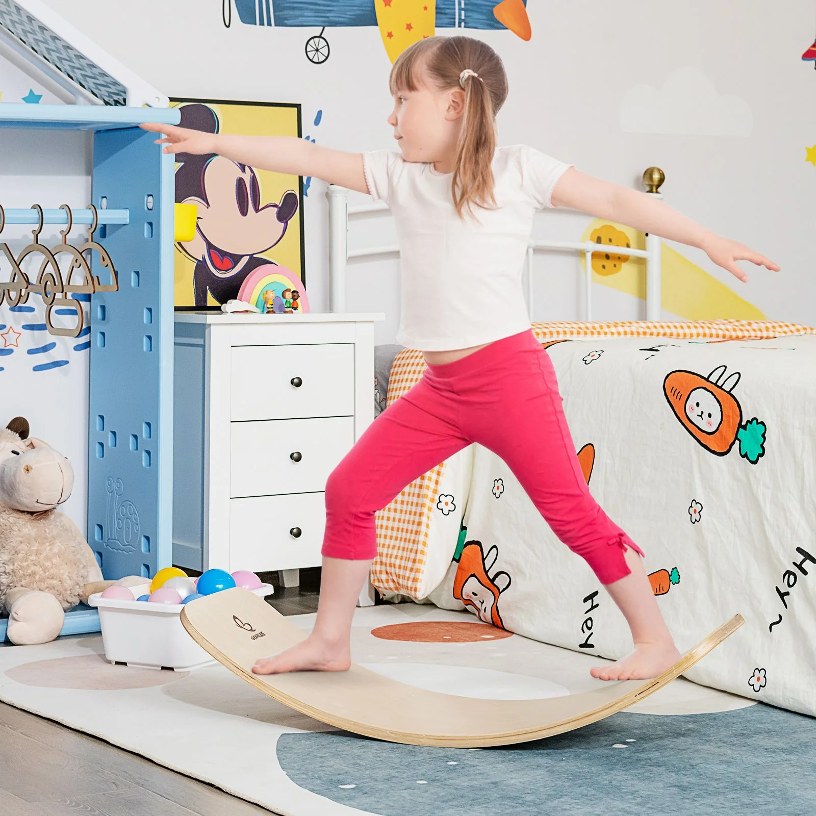 88.5 cm Wooden Balance Board for Balance Training Indoors and Outdoors - Image 2