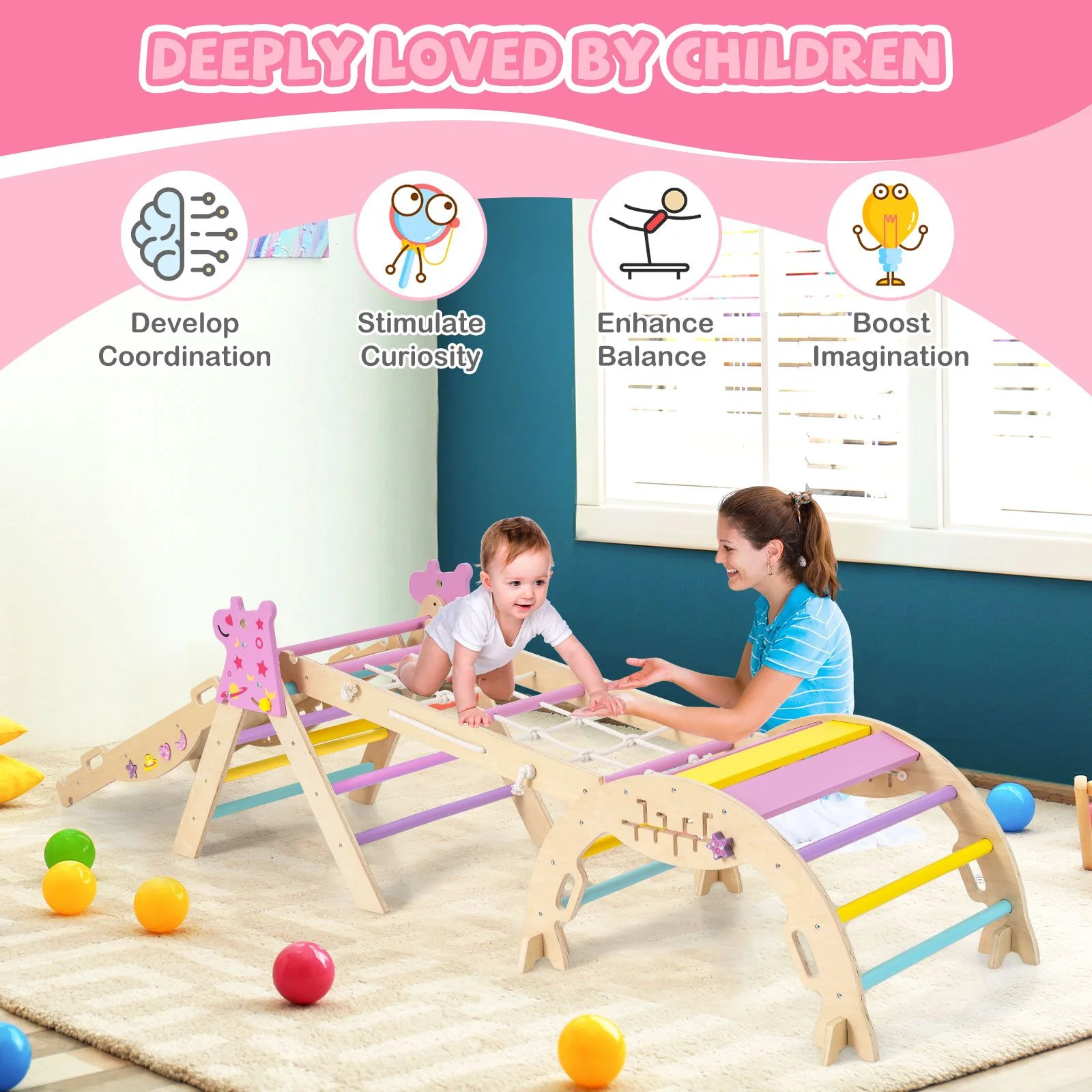 9-in-1 Foldable Baby Climbing Toys with Climbing Rope Ladder - Image 2