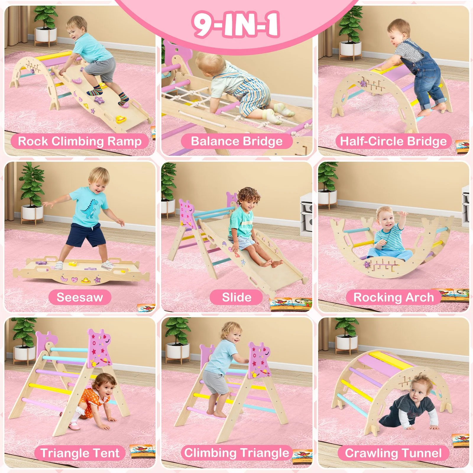 9-in-1 Foldable Baby Climbing Toys with Climbing Rope Ladder - Image 4