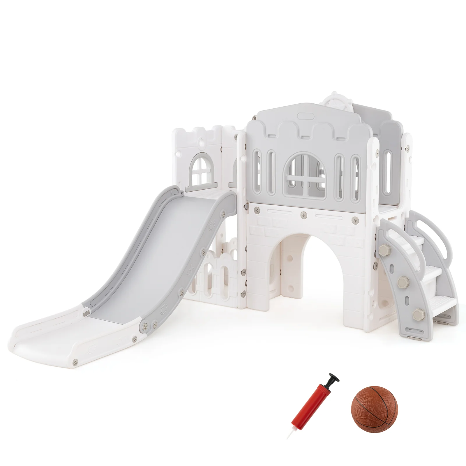 9 in 1 Toddler Slide, L Shaped Kids Slide and Climber Playset - Image 11