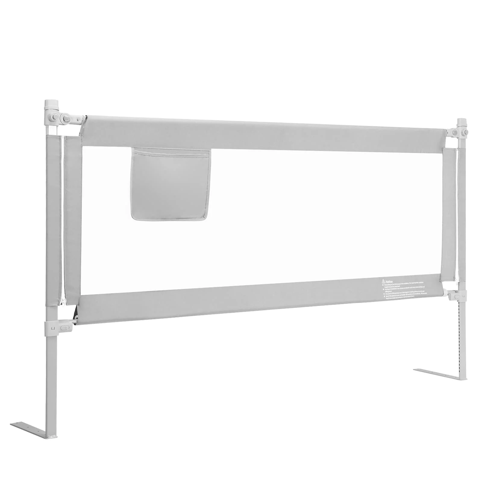 BABY JOY 176CM Toddler Bedrail, Extra Tall Safety Bed Guardrail W/Anti-Collision Cotton & Side Pocket - Image 9