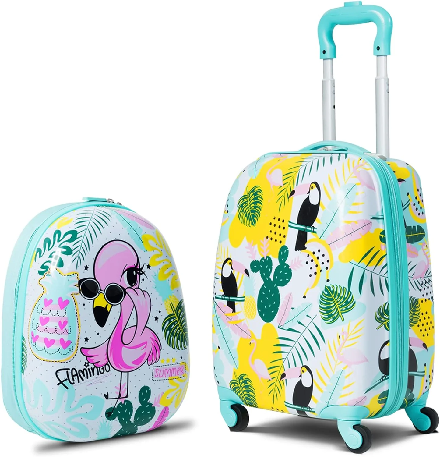 BABY JOY 2 PCS Kids Luggage Set, 13" & 16" Kids Carry On Suitcase Set - Image 12