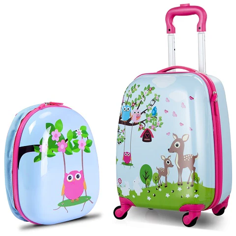 BABY JOY 2 PCS Kids Luggage Set, 13" & 16" Kids Carry On Suitcase Set - Image 14
