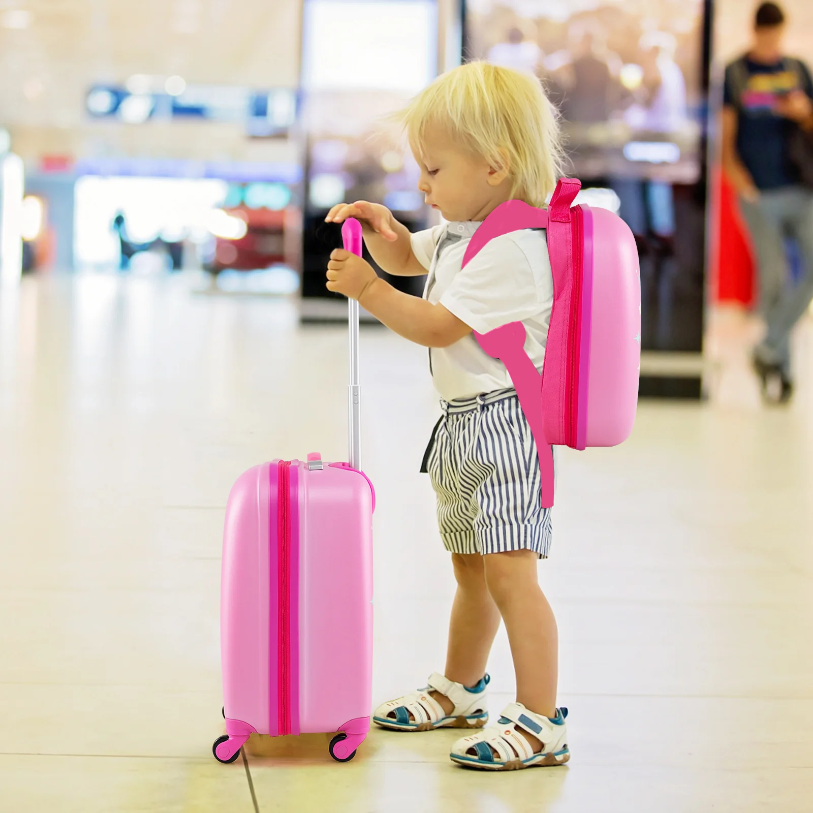BABY JOY 2 PCS Kids Luggage Set, 13" & 16" Kids Carry On Suitcase Set - Image 19