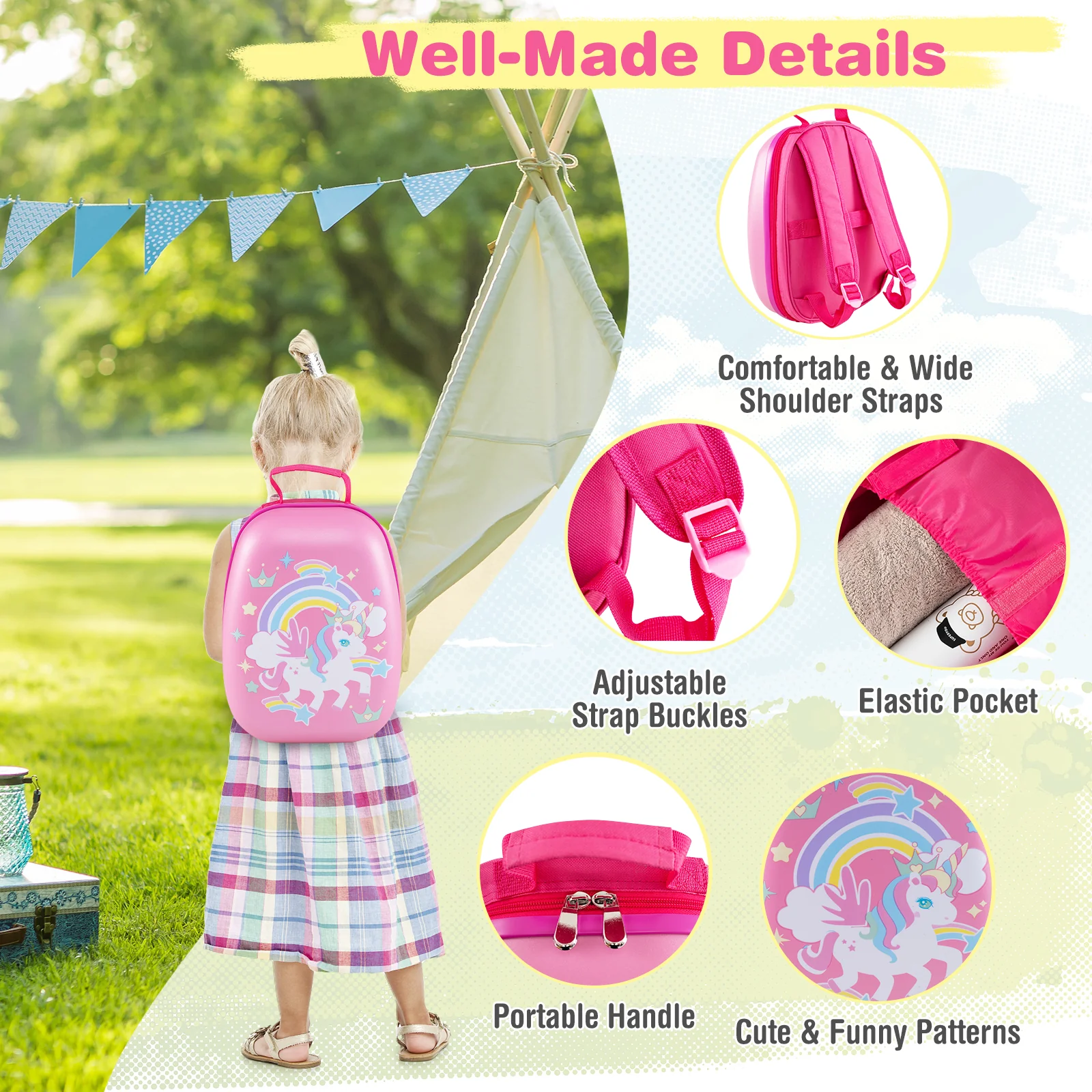 BABY JOY 2 PCS Kids Luggage Set, 13" & 16" Kids Carry On Suitcase Set - Image 21