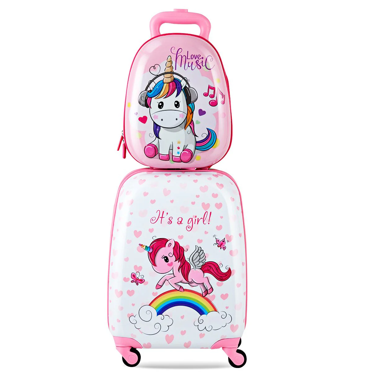 BABY JOY 2 PCS Kids Luggage Set, 13" & 16" Kids Carry On Suitcase Set - Image 25