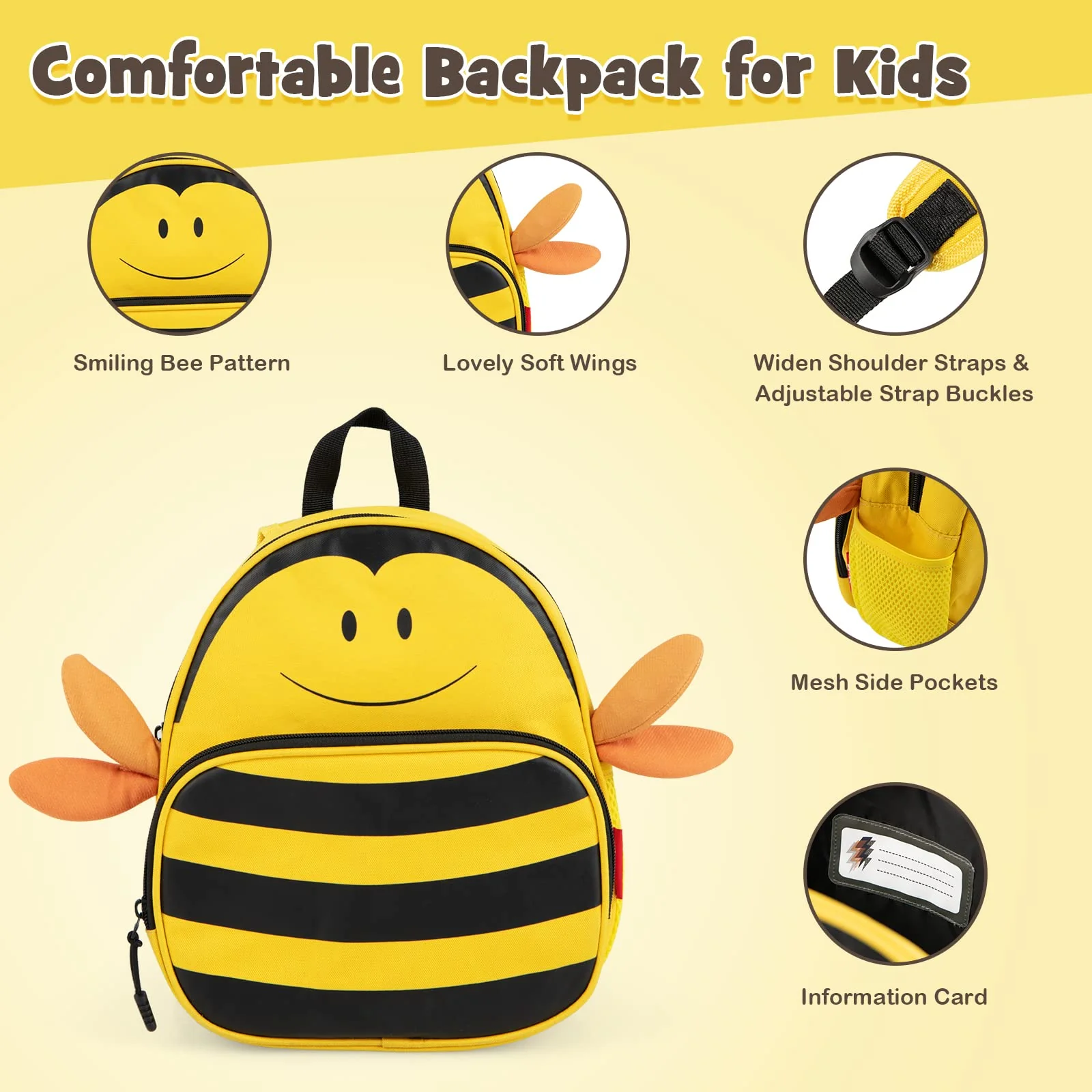 BABY JOY 2 PCS Kids Luggage Set, 18" Hard Shell Suitcase & 12" Travel Backpack - Image 4