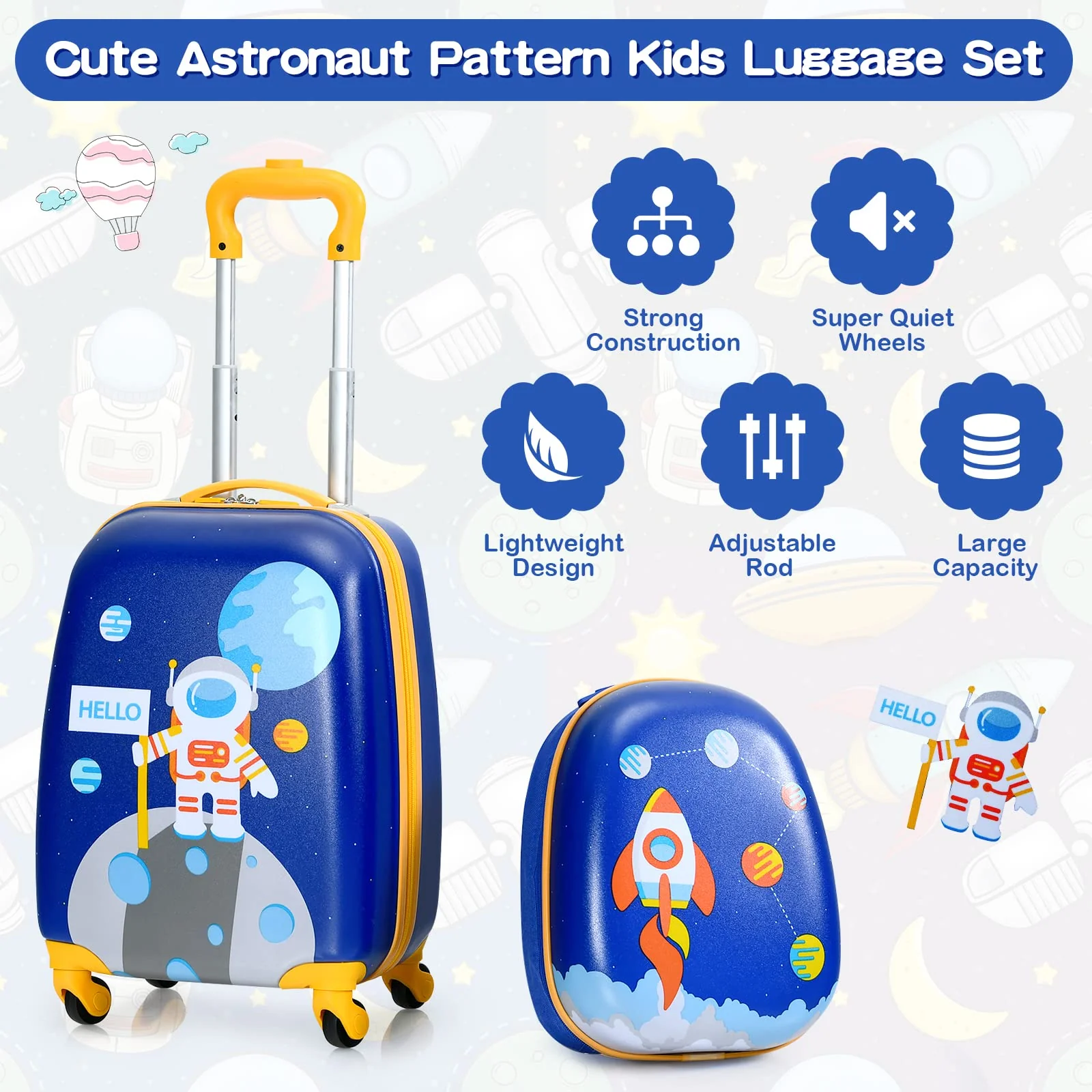 BABY JOY 2 PCS Kids Luggage Set - Image 4