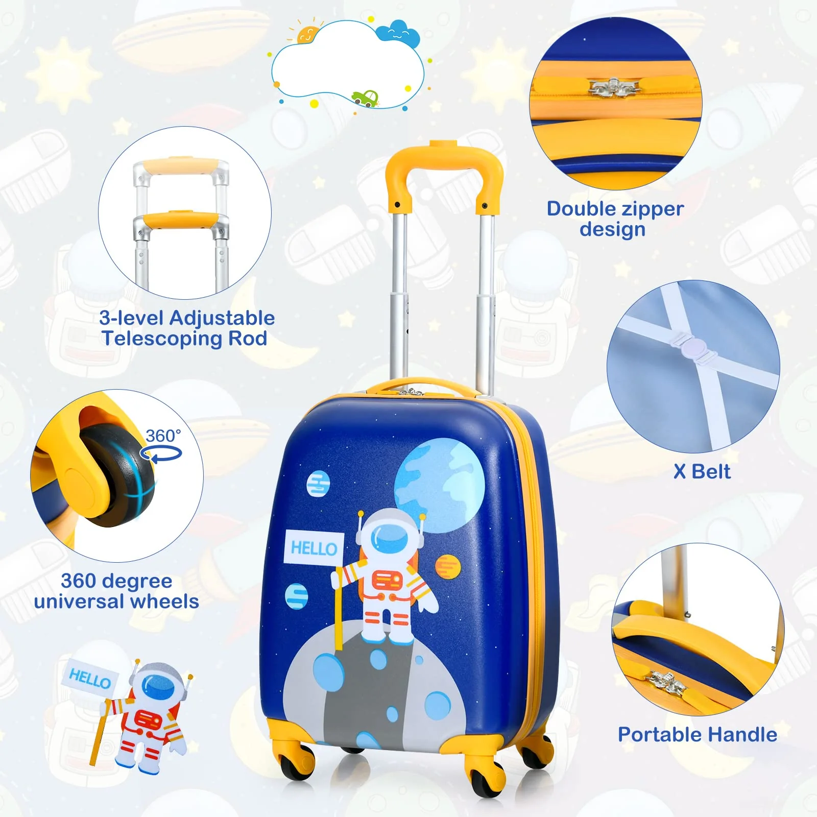 BABY JOY 2 PCS Kids Luggage Set - Image 8