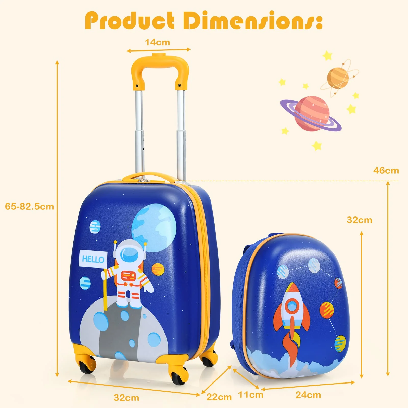 BABY JOY 2 PCS Kids Luggage Set - Image 9