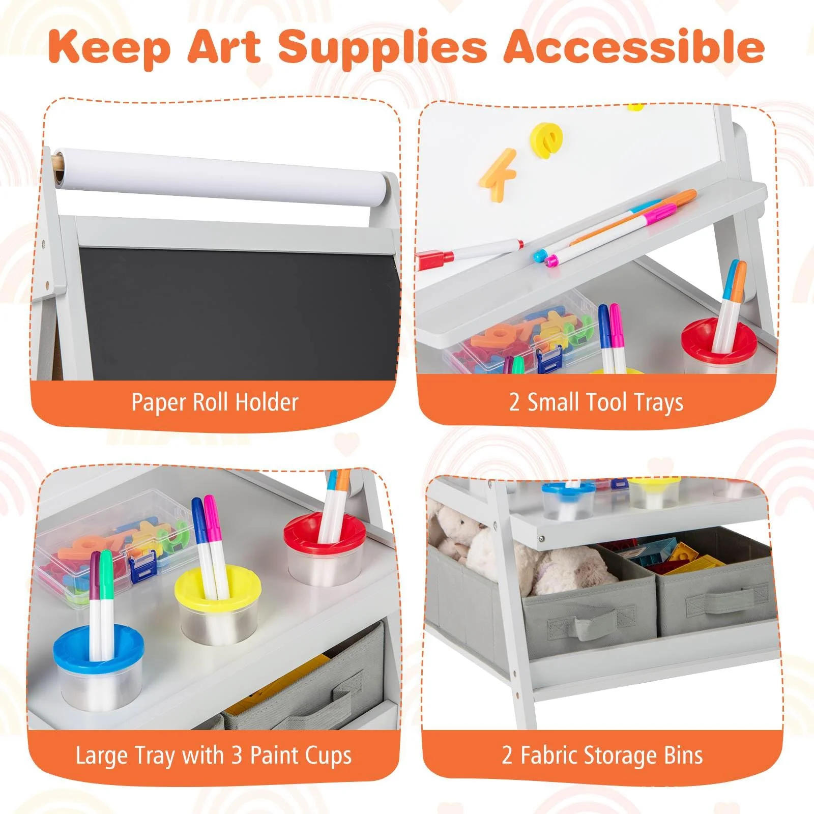 BABY JOY 3-in-1 Art Easel for Kids - Image 5