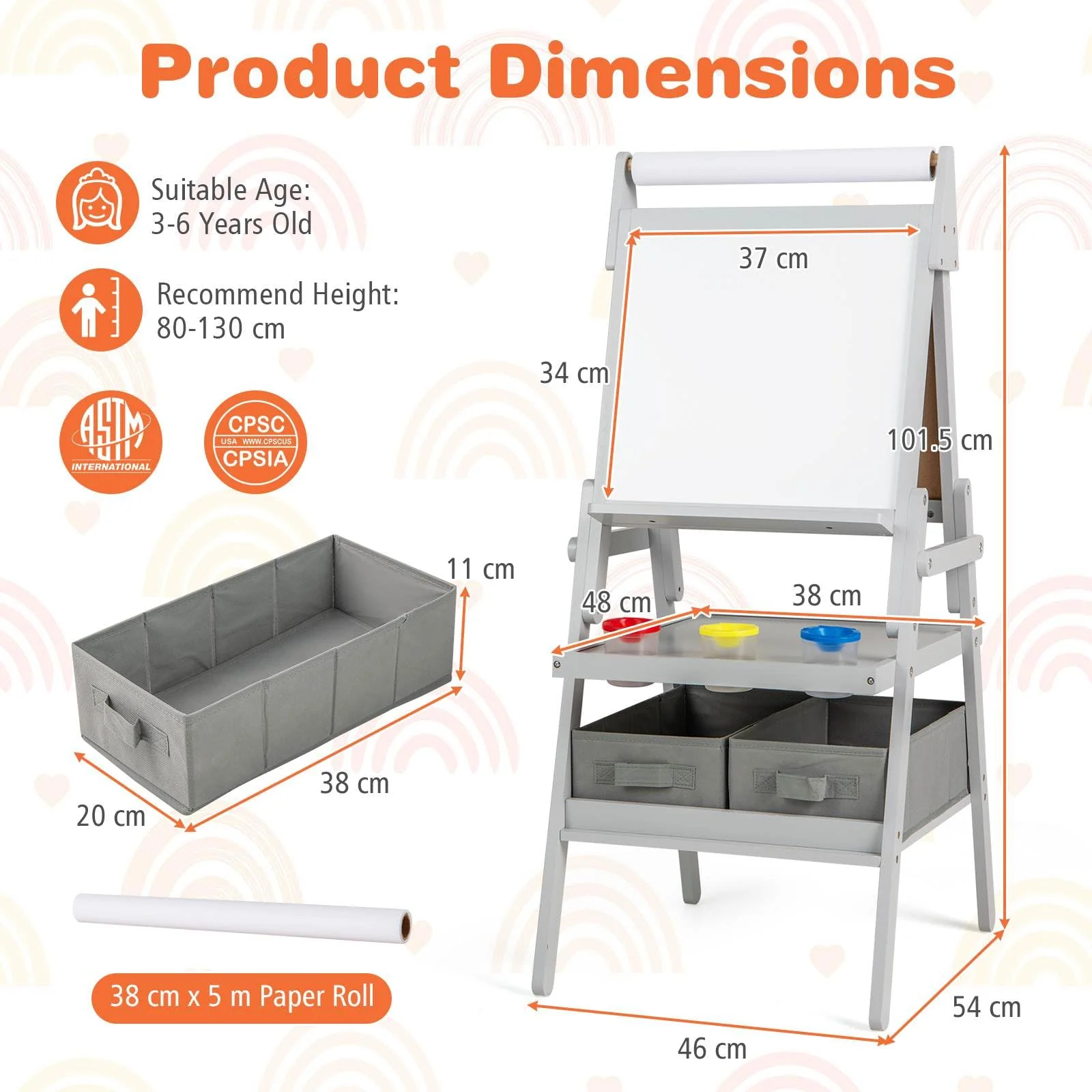 BABY JOY 3-in-1 Art Easel for Kids - Image 6
