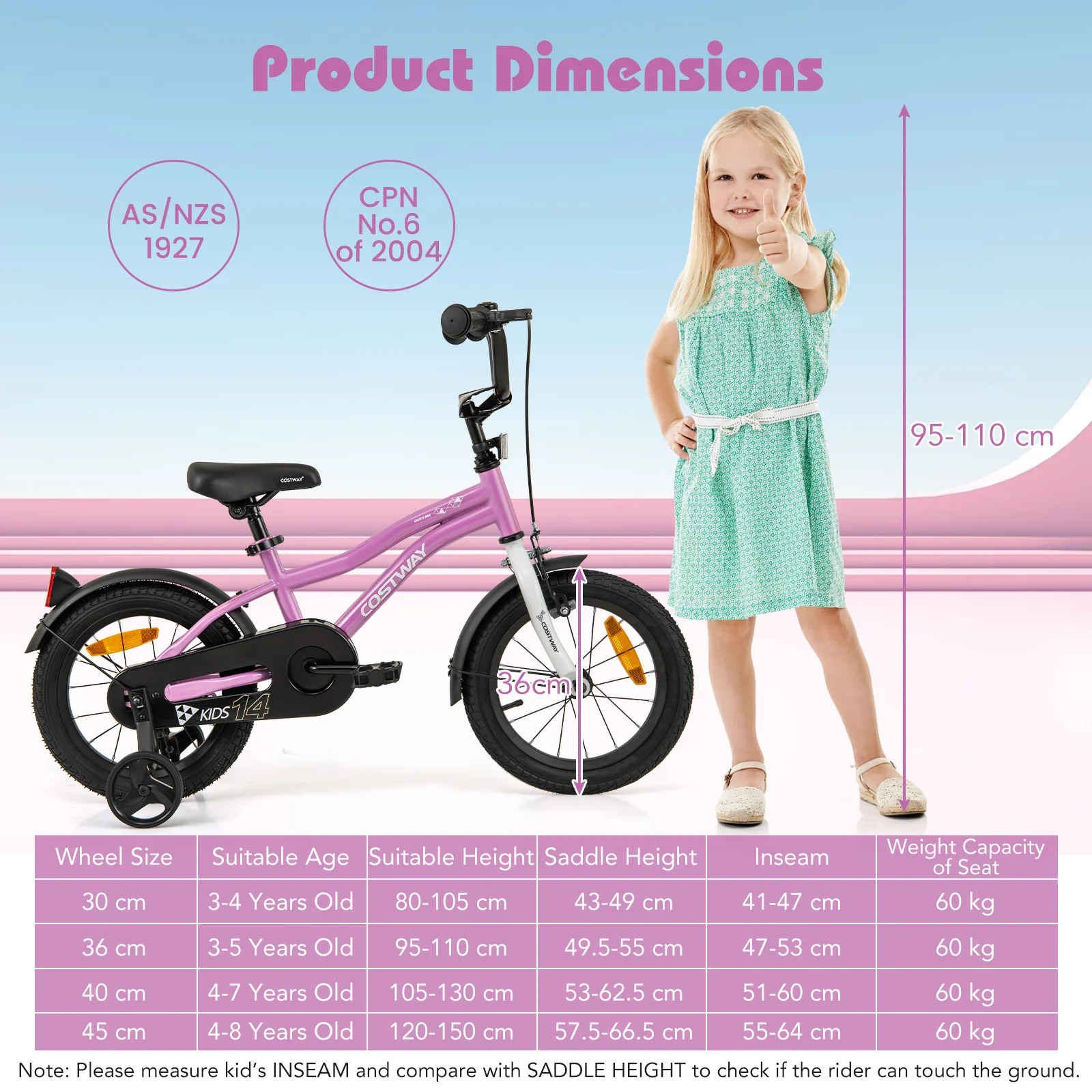 Baby Joy 30/36/40/45 cm Children Training Bicycle - Image 10