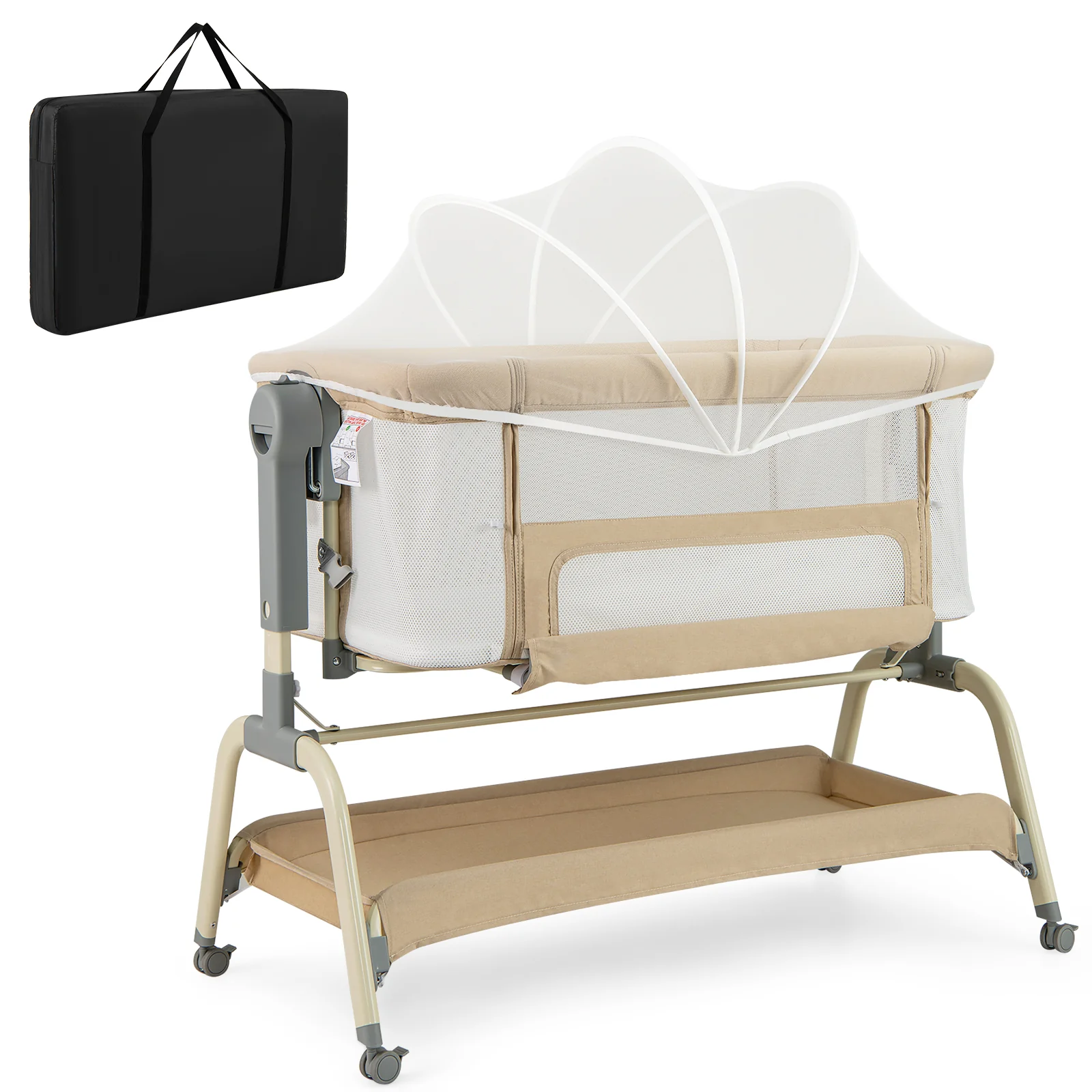 BABY JOY 4 in 1 Rocking Baby Bassinet, Newborn Infant Bedside Sleeper - Image 12