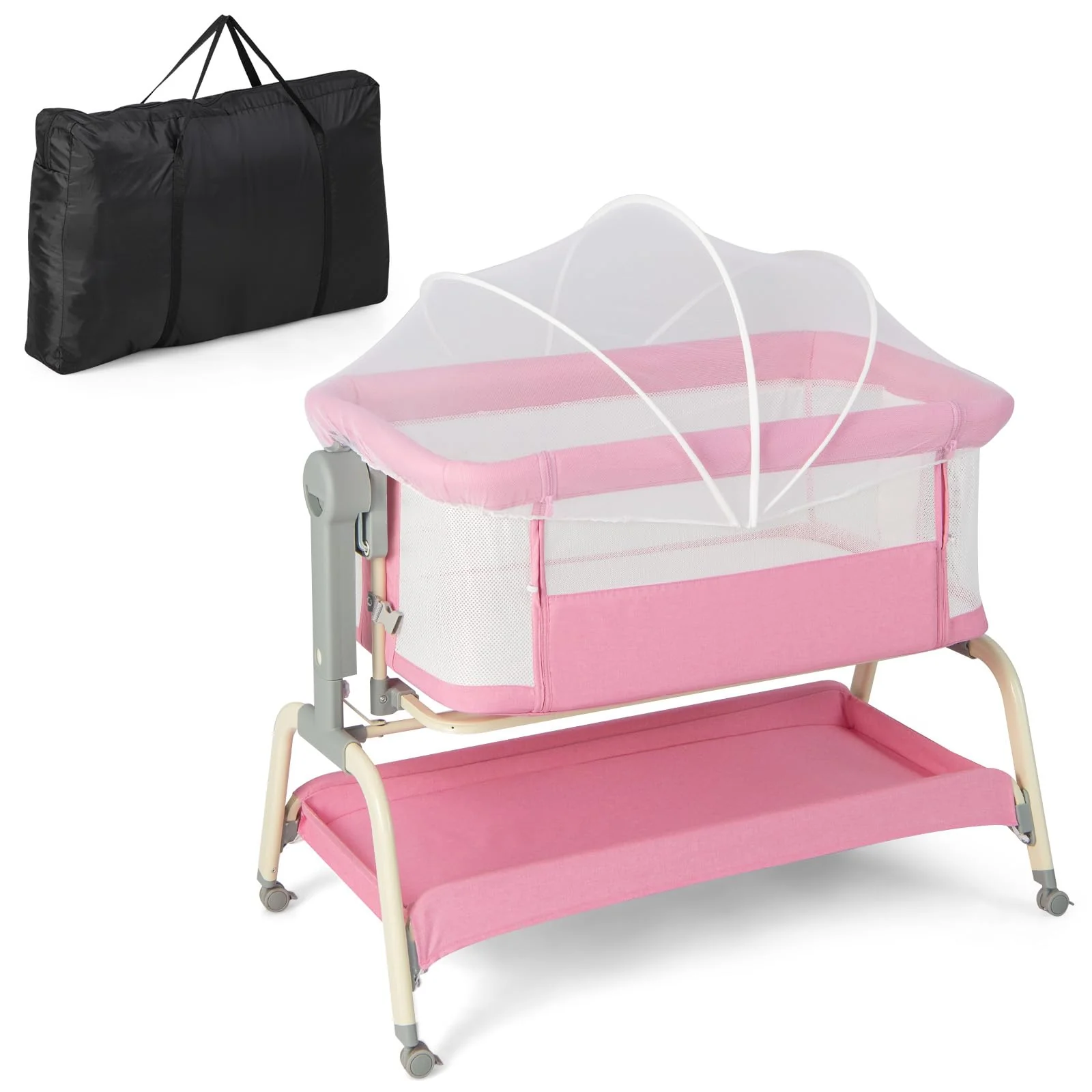 BABY JOY 4 in 1 Rocking Baby Bassinet, Newborn Infant Bedside Sleeper - Image 14