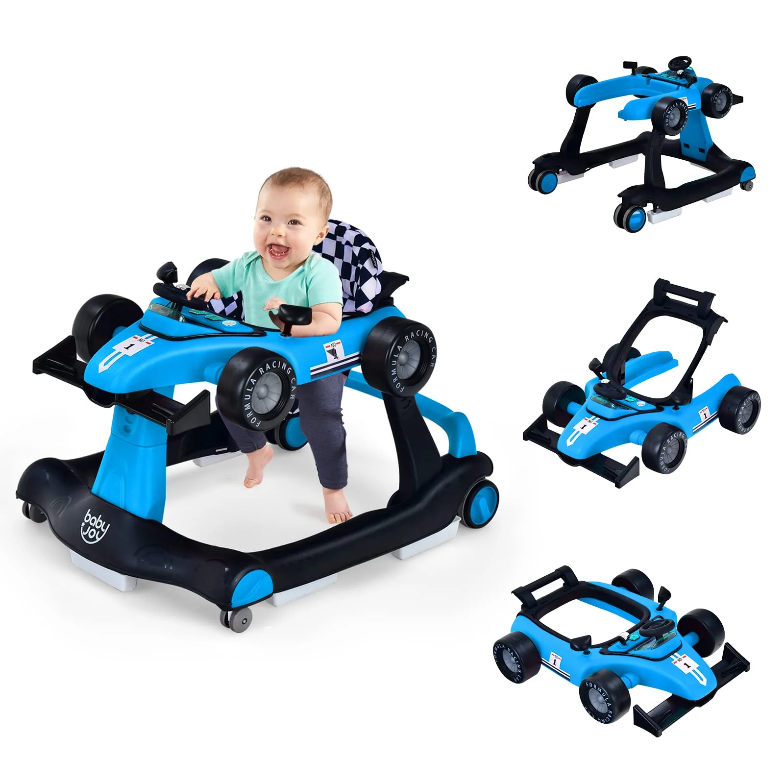 BABY JOY 4-in-1 Baby Walker, Foldable Activity Car Baby Walker - Image 11
