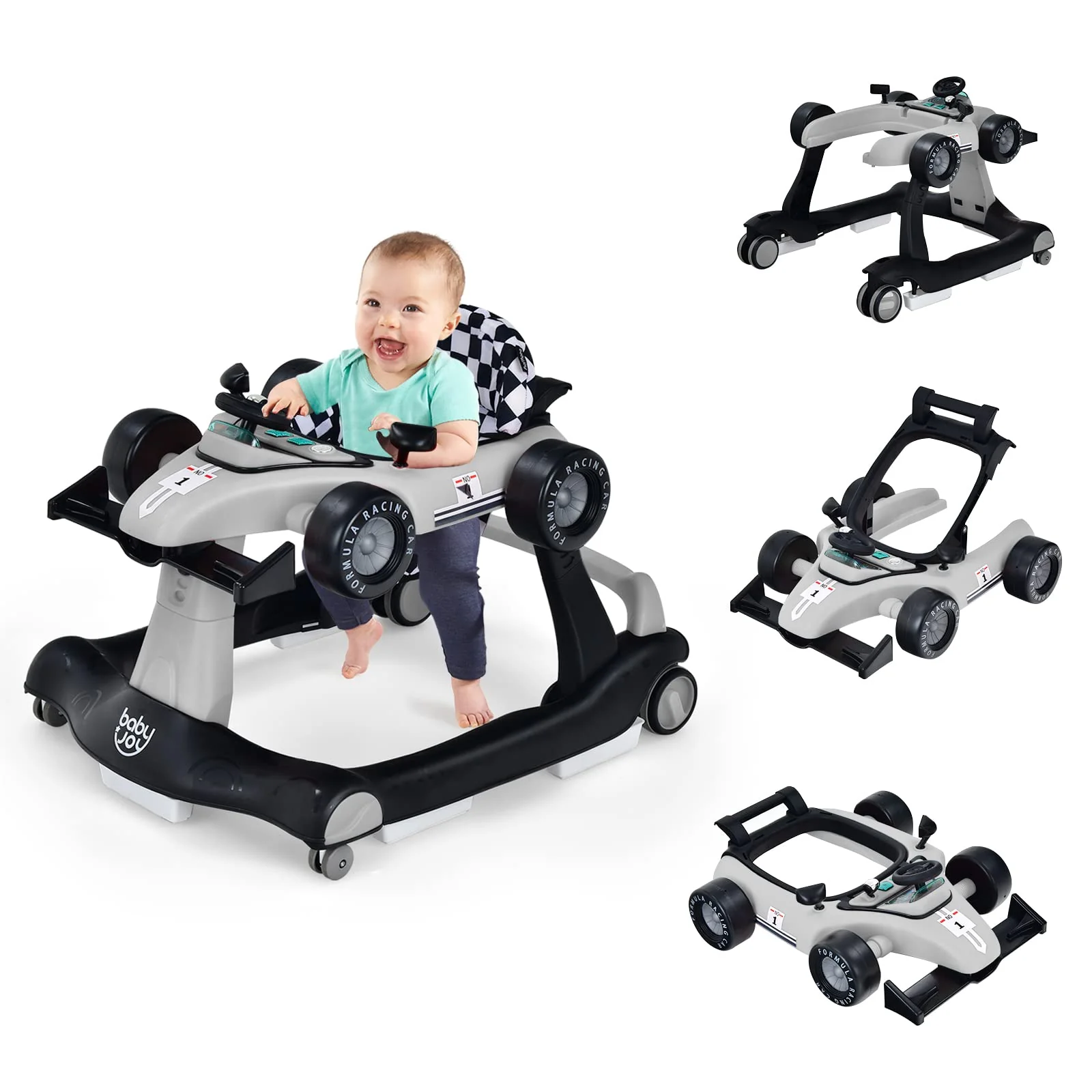 BABY JOY 4-in-1 Baby Walker, Foldable Activity Car Baby Walker - Image 12