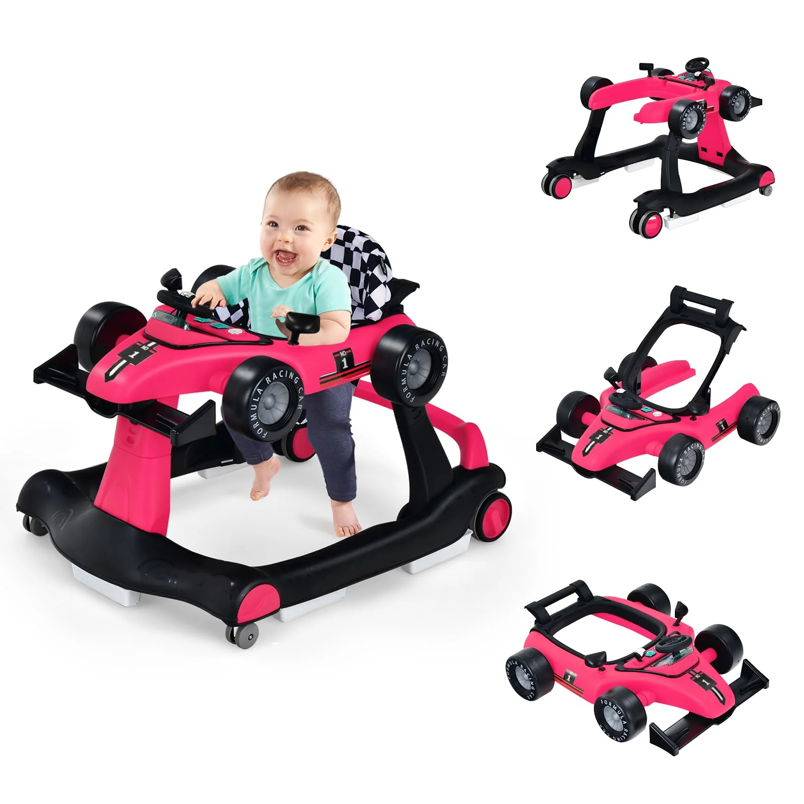 BABY JOY 4-in-1 Baby Walker, Foldable Activity Car Baby Walker - Image 13