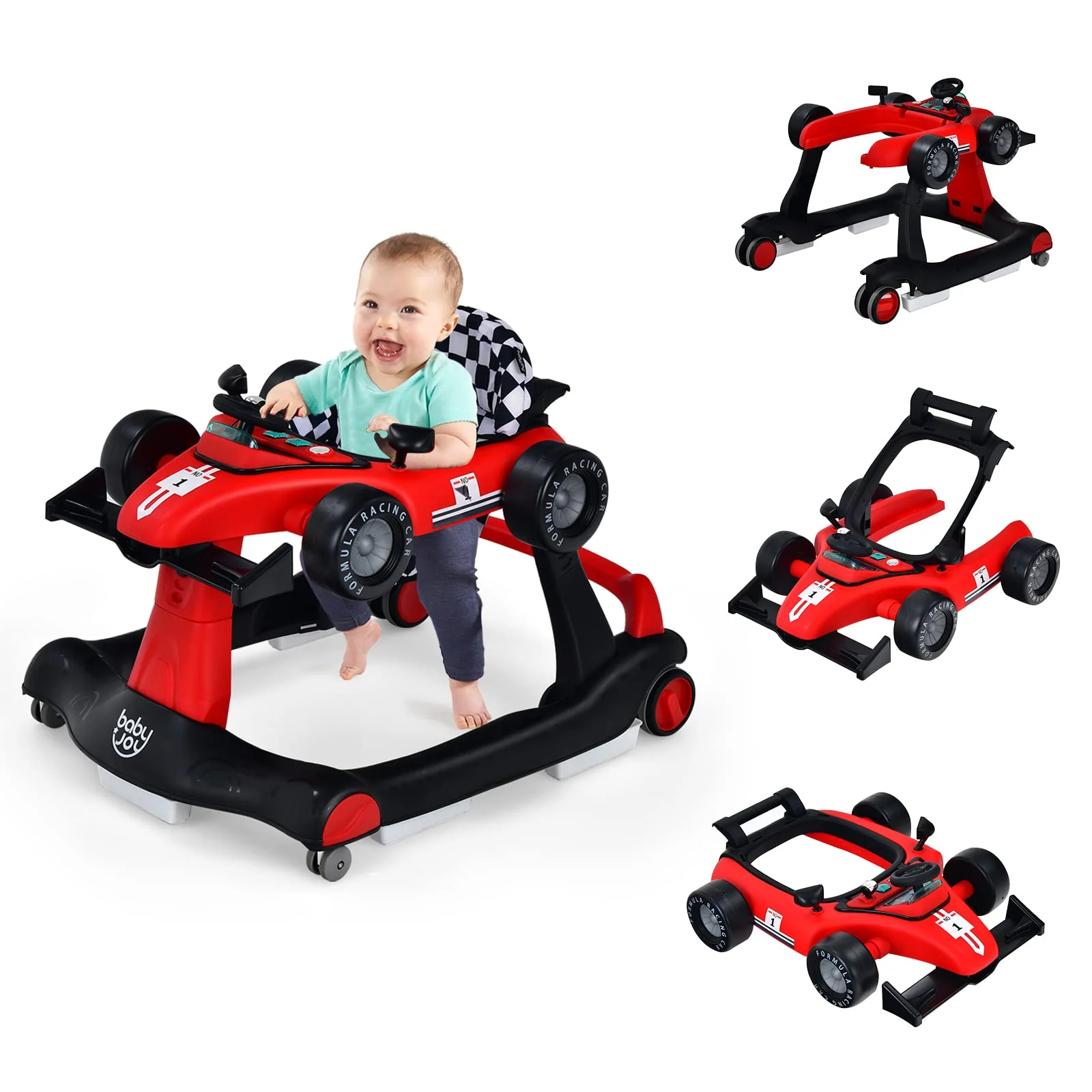 BABY JOY 4-in-1 Baby Walker, Foldable Activity Car Baby Walker - Image 14