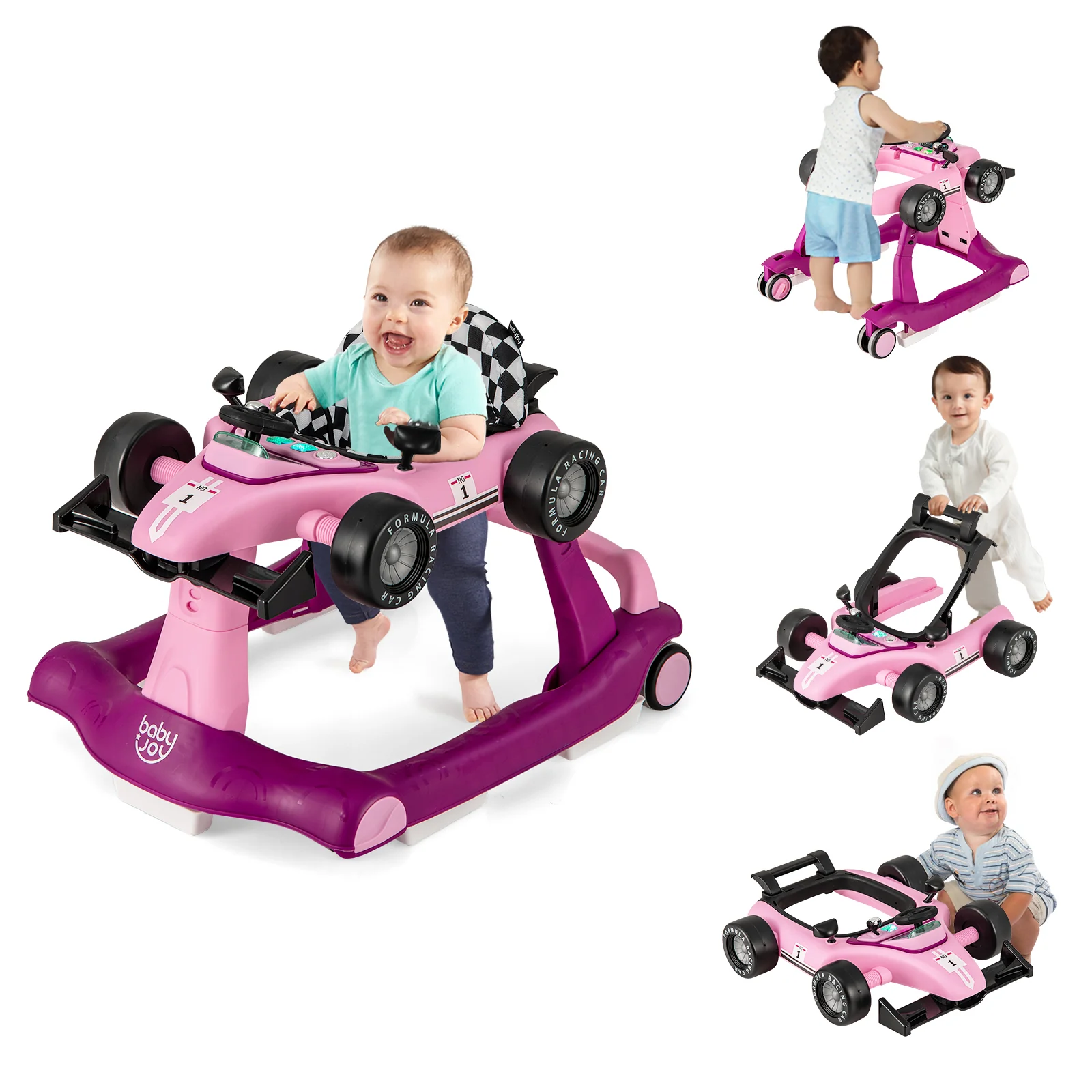 BABY JOY 4-in-1 Baby Walker, Foldable Activity Car Baby Walker - Image 17