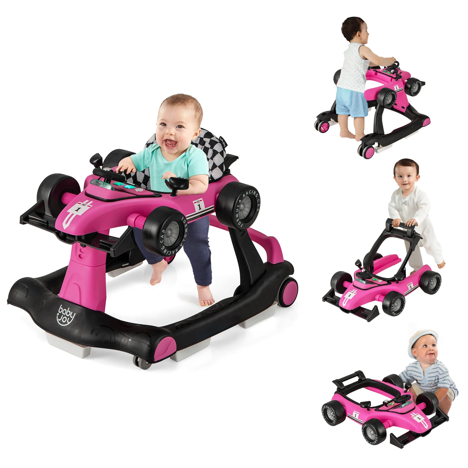 BABY JOY 4-in-1 Baby Walker, Foldable Activity Car Baby Walker - Image 18