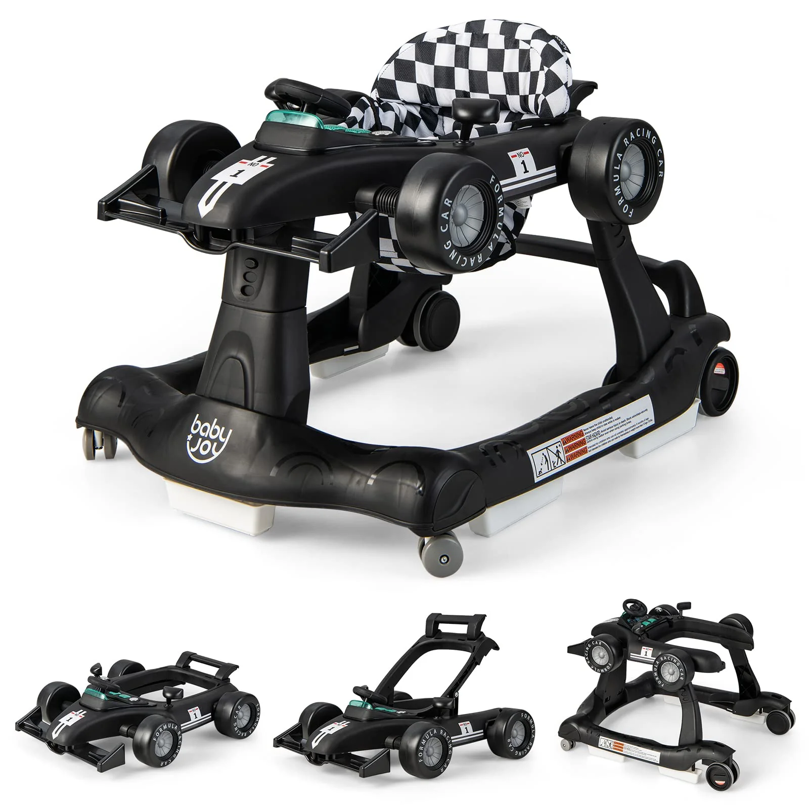 BABY JOY 4-in-1 Baby Walker, Foldable Activity Car Baby Walker - Image 9