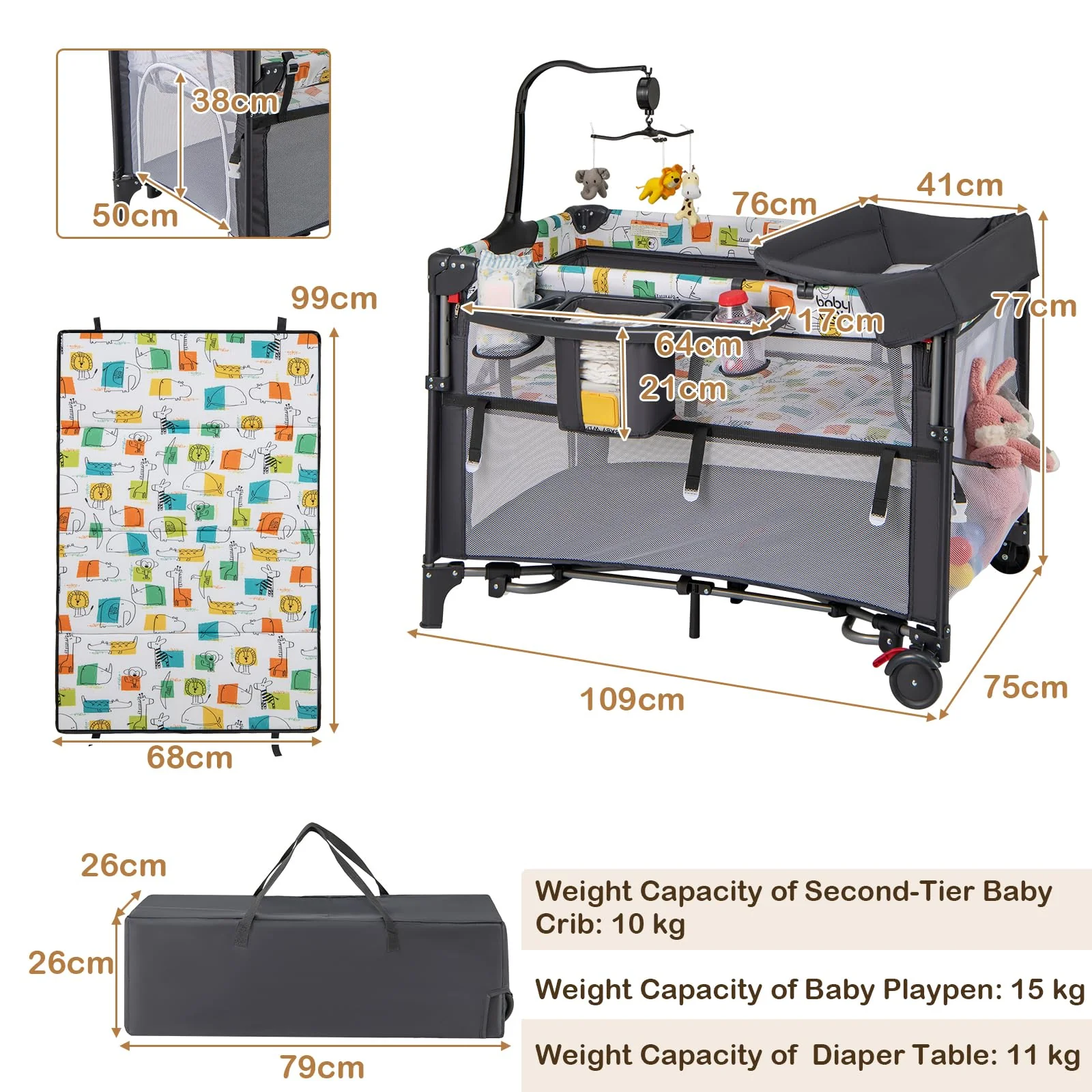 BABY JOY 5-in-1 Baby Bassinet - Image 7