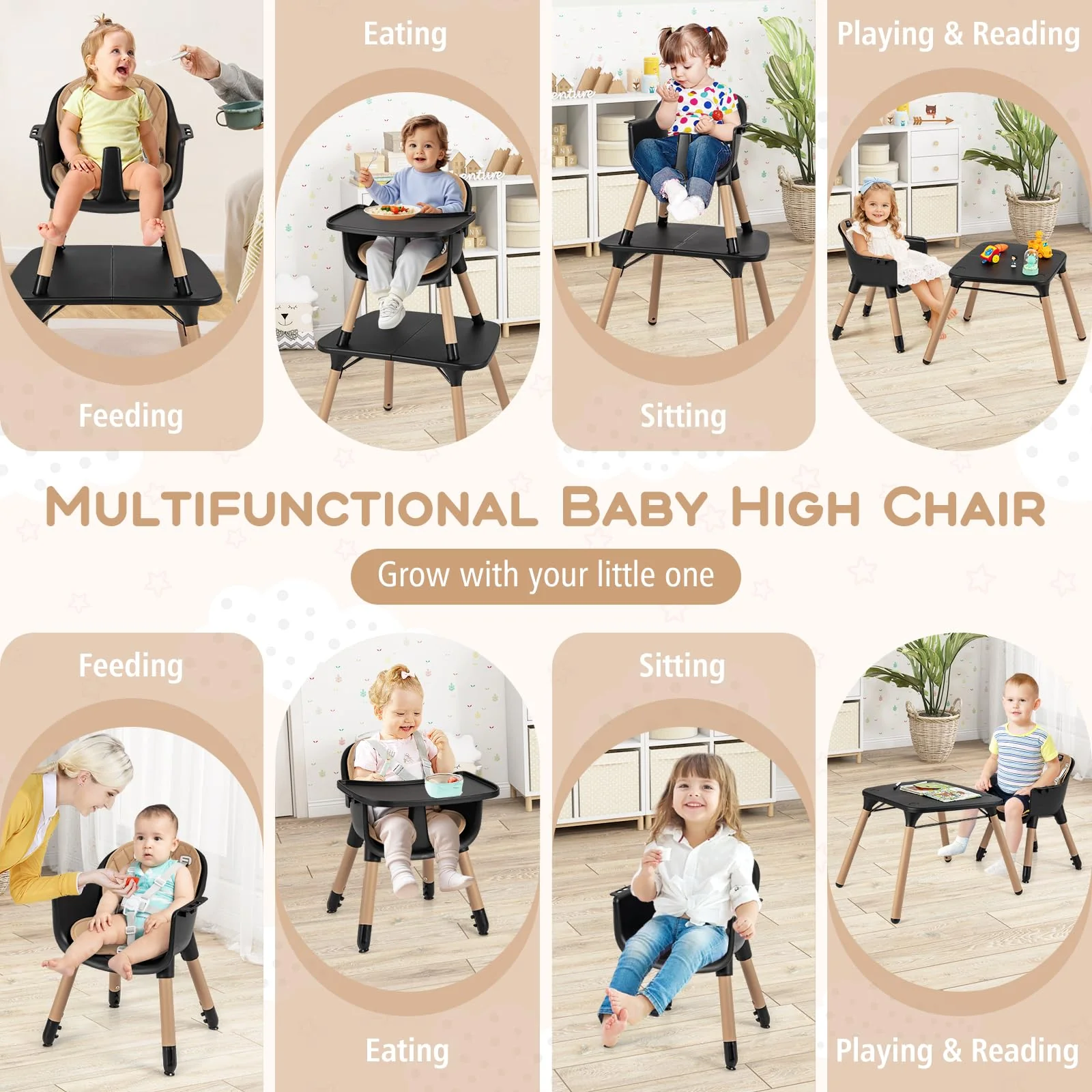 BABY JOY 5 in 1 Convertible Baby High Chair - Image 5