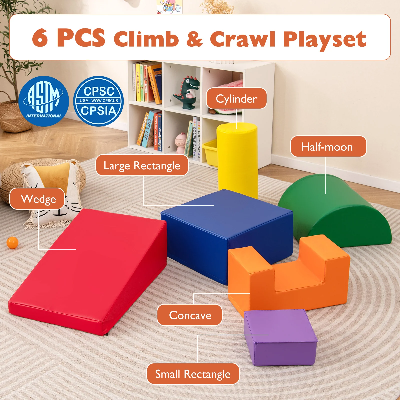 BABY JOY 6PCS Kids Crawl & Climb Foam Play Set - Image 20