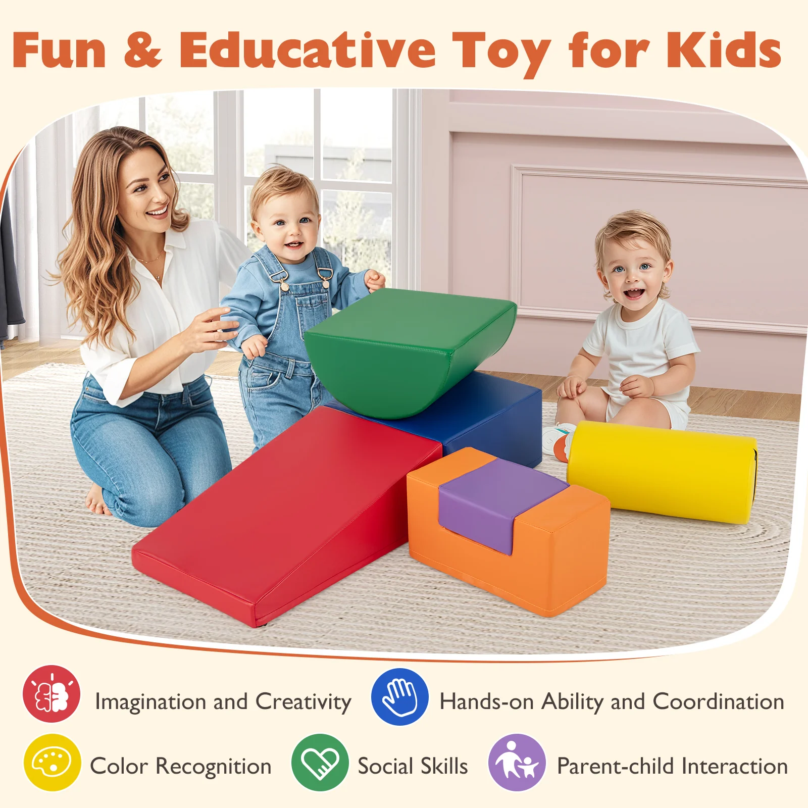 BABY JOY 6PCS Kids Crawl & Climb Foam Play Set - Image 21