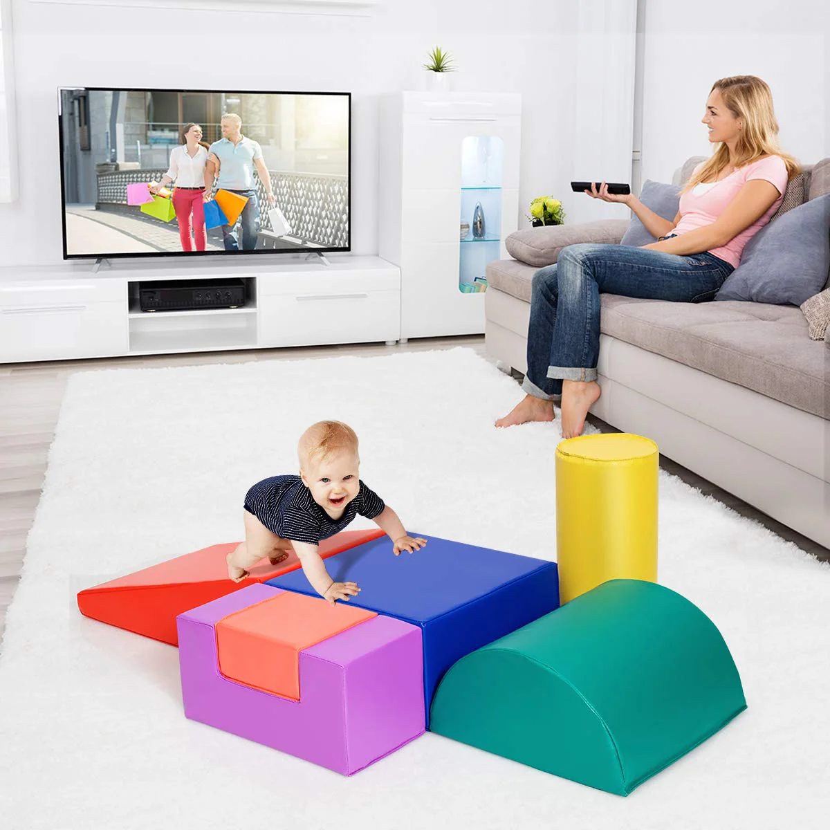 BABY JOY 6PCS Kids Crawl & Climb Foam Play Set - Image 3