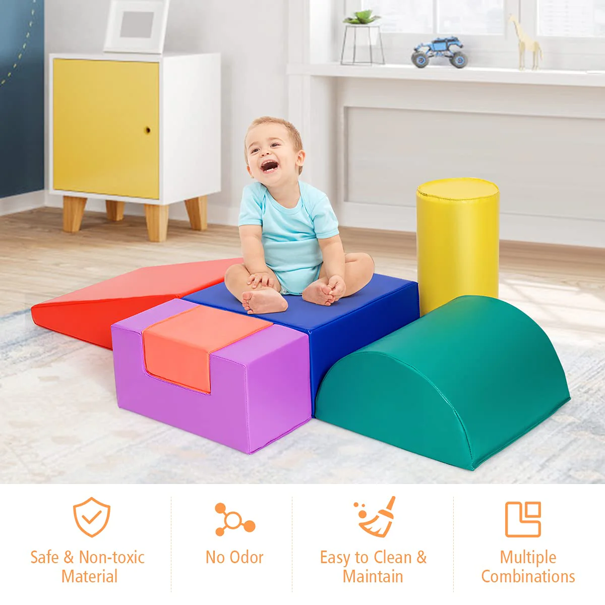 BABY JOY 6PCS Kids Crawl & Climb Foam Play Set - Image 6
